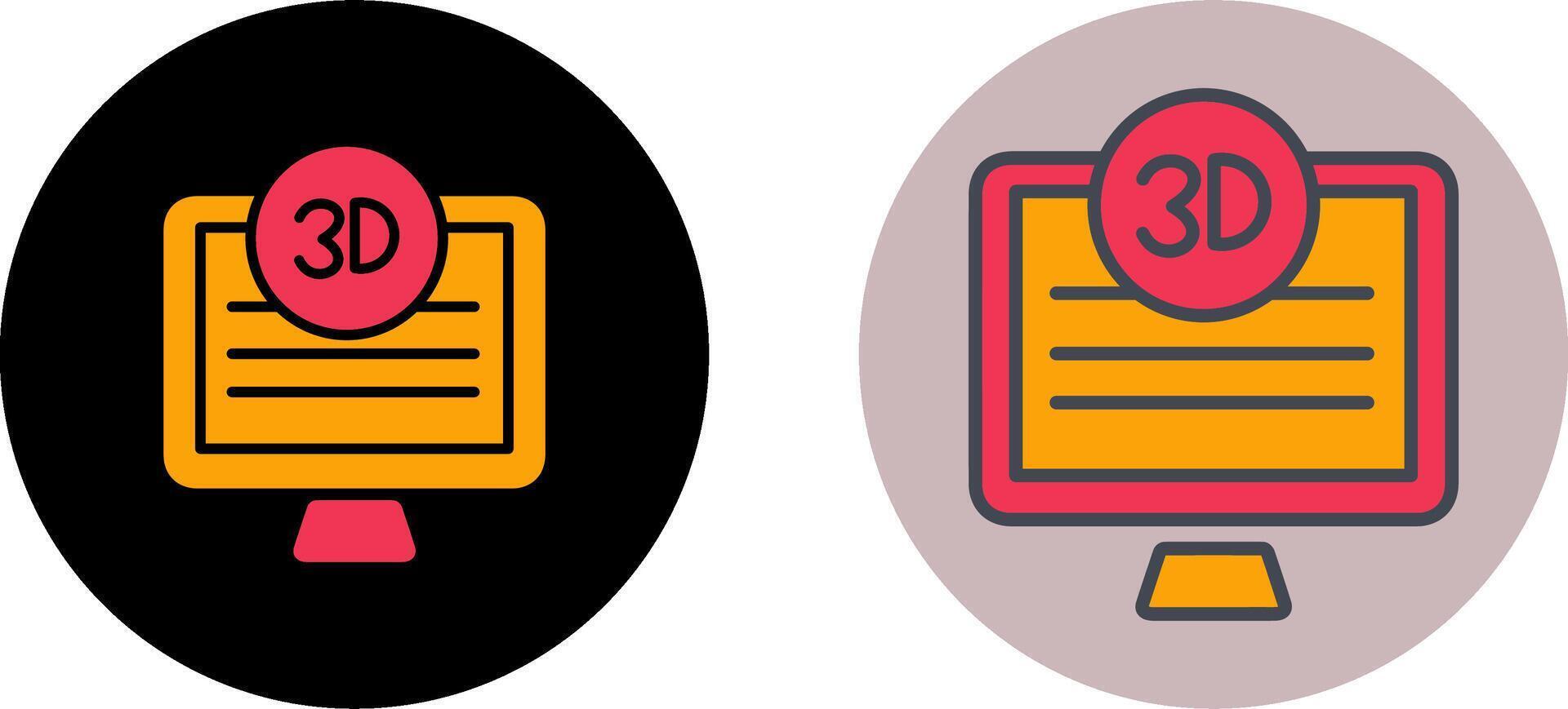 3D Quality Screen Icon Design vector