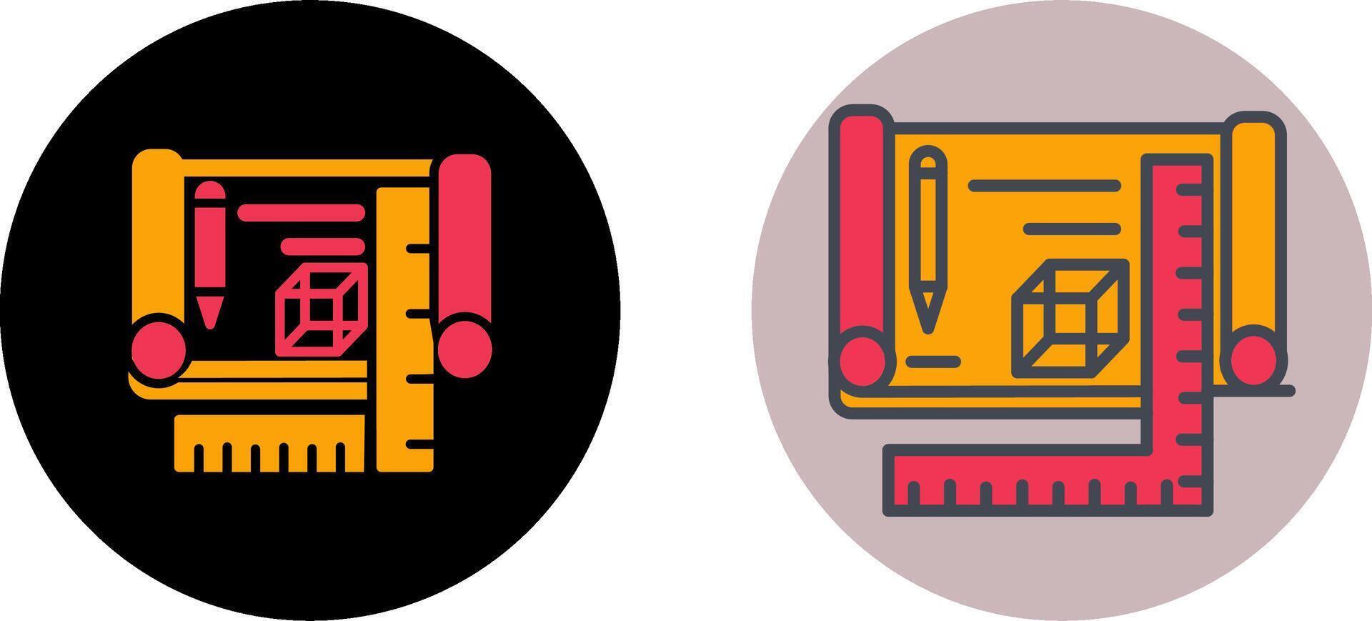 Blueprints Icon Design vector
