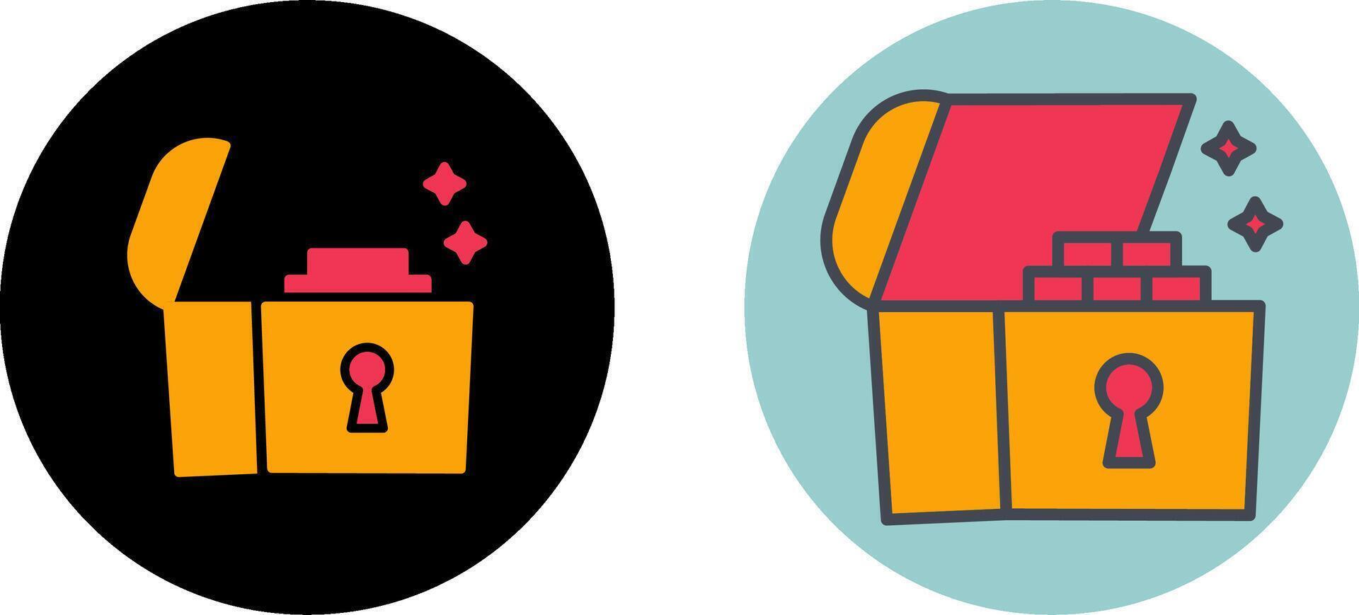Open Treasure Box Icon Design vector