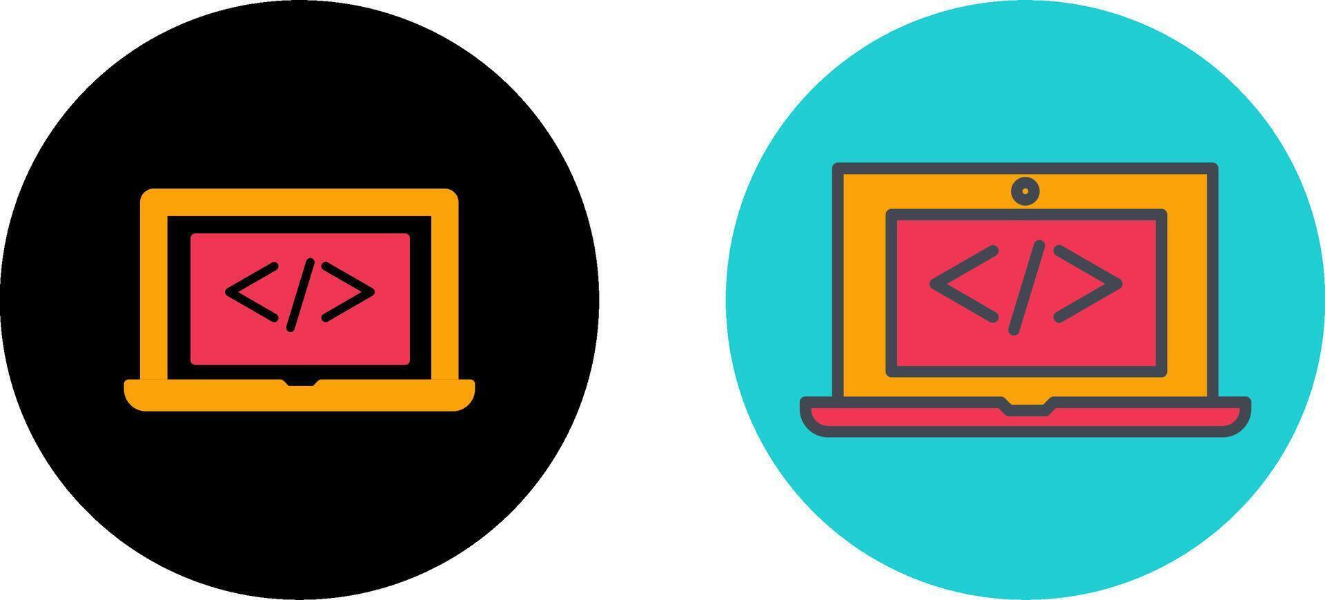 Coding Computer Icon Design vector