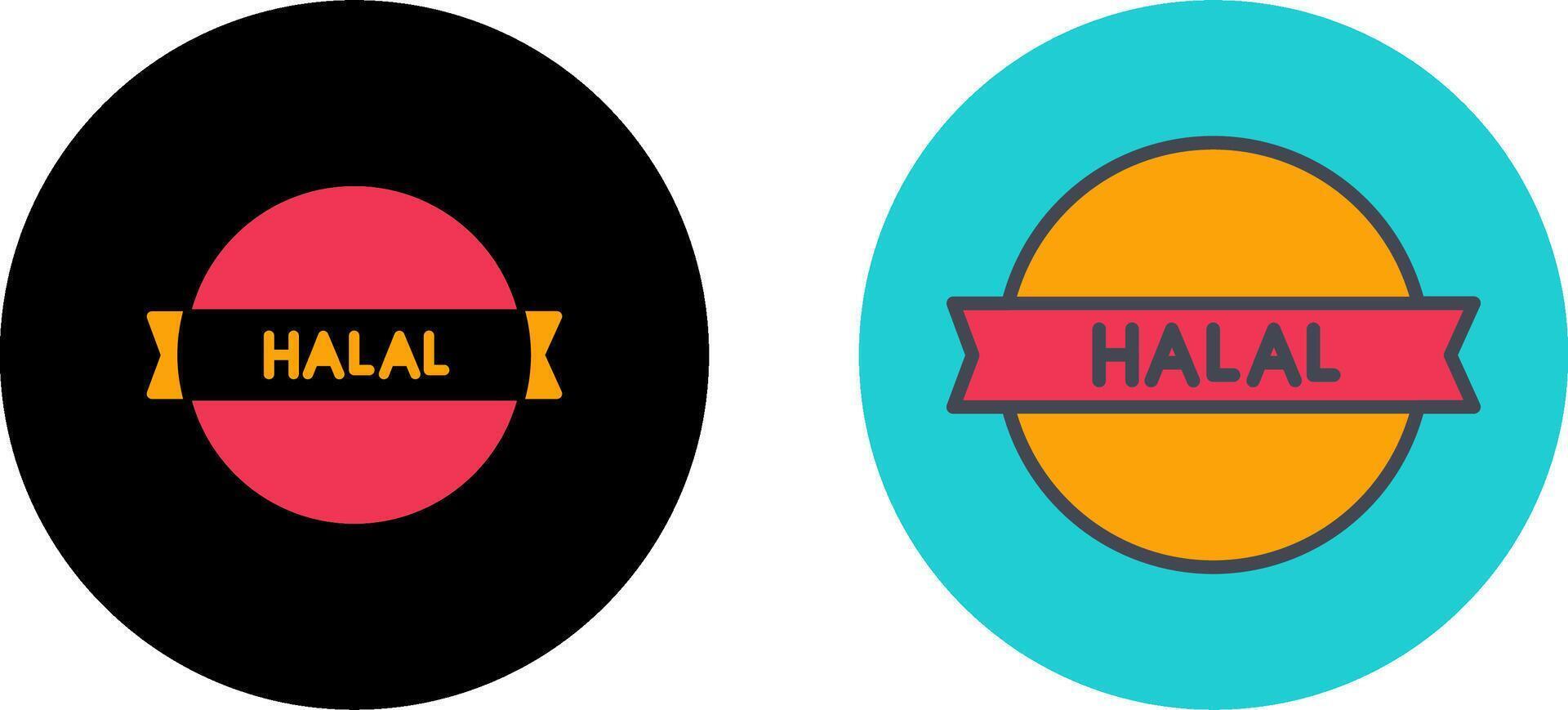 Halal Sticker Icon Design vector