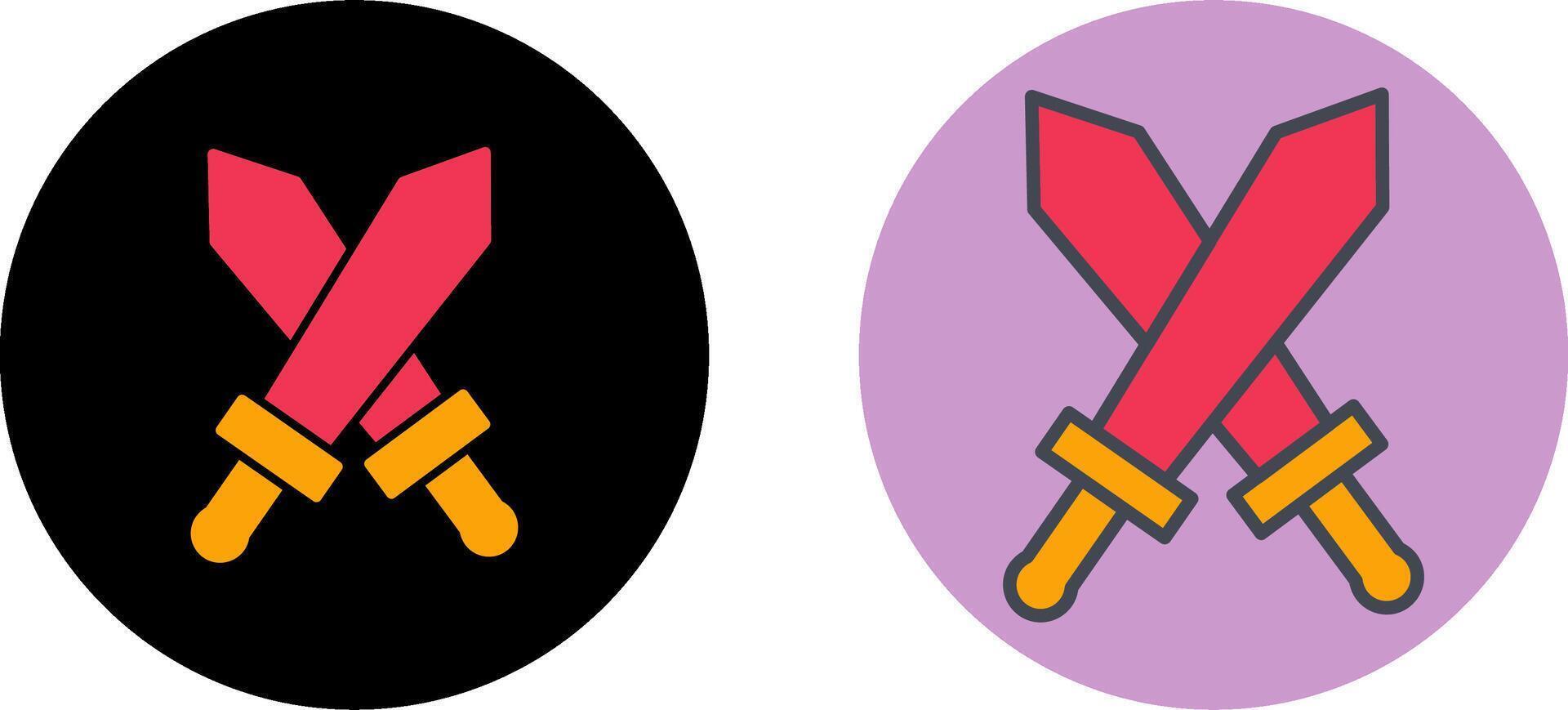 Two Swords Icon Design vector