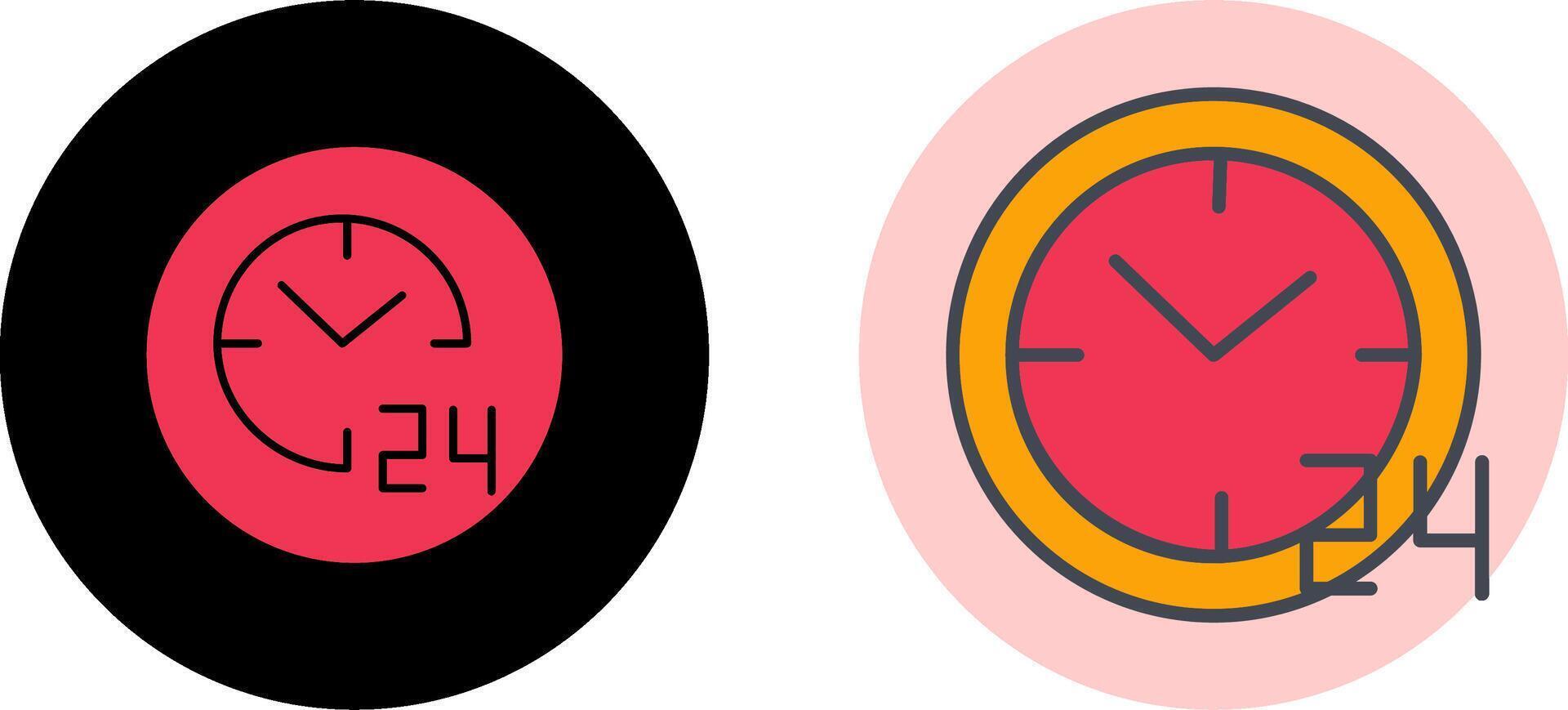 24 hours Icon Design vector