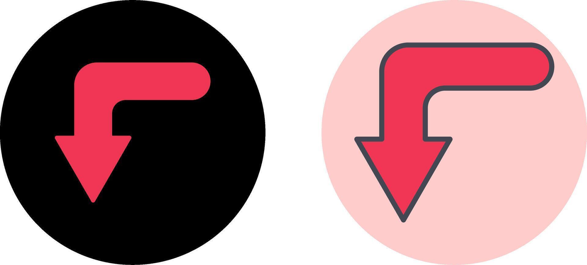 Turn Down Icon Design vector