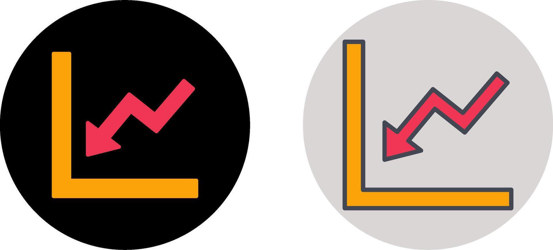 Graph Down Icon Design vector