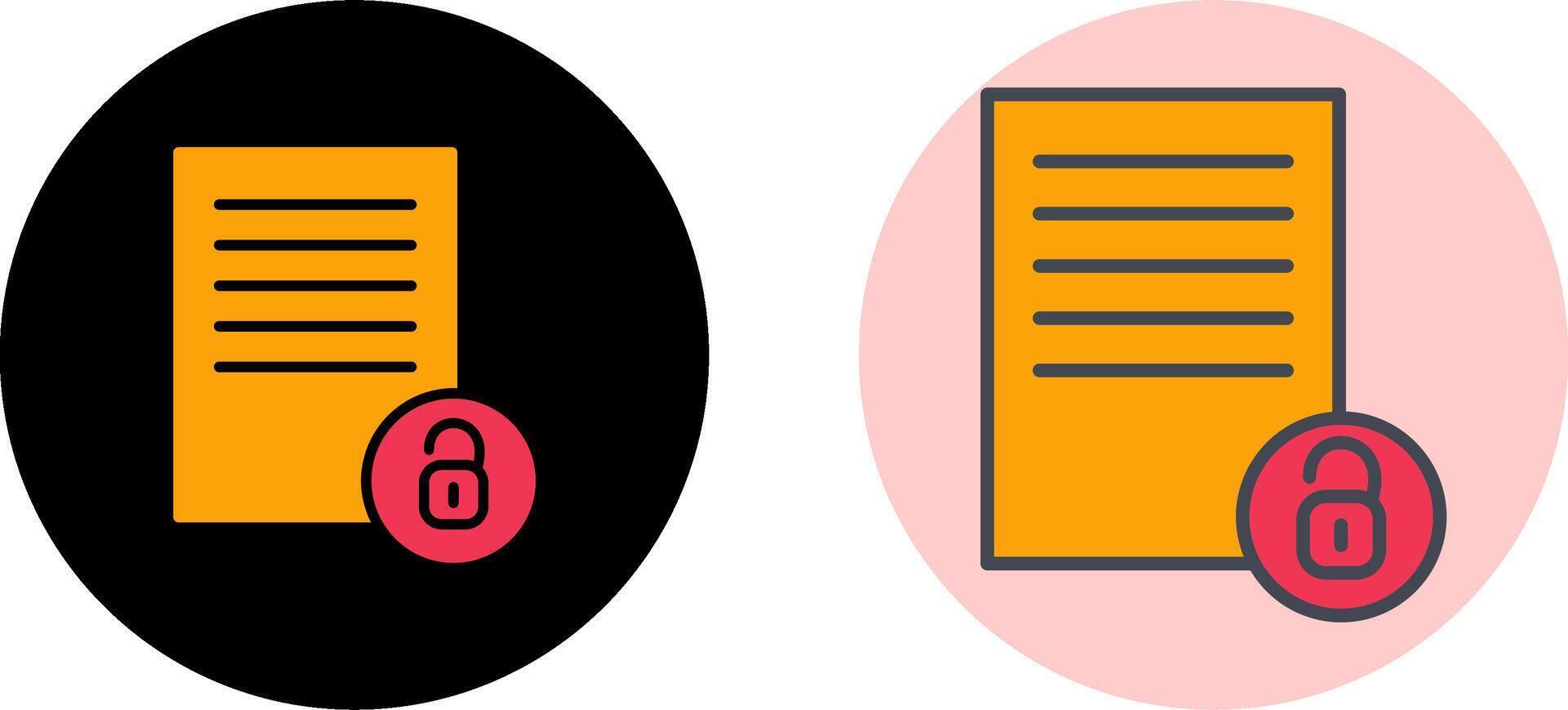 Unlock Documents Icon Design vector