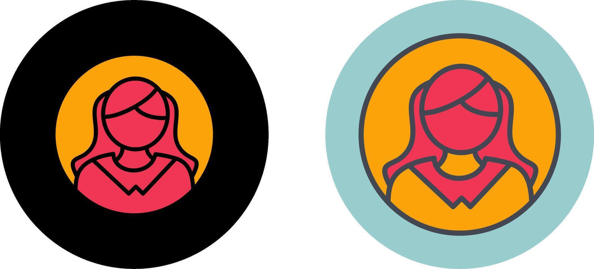 Female Profile Icon Design vector