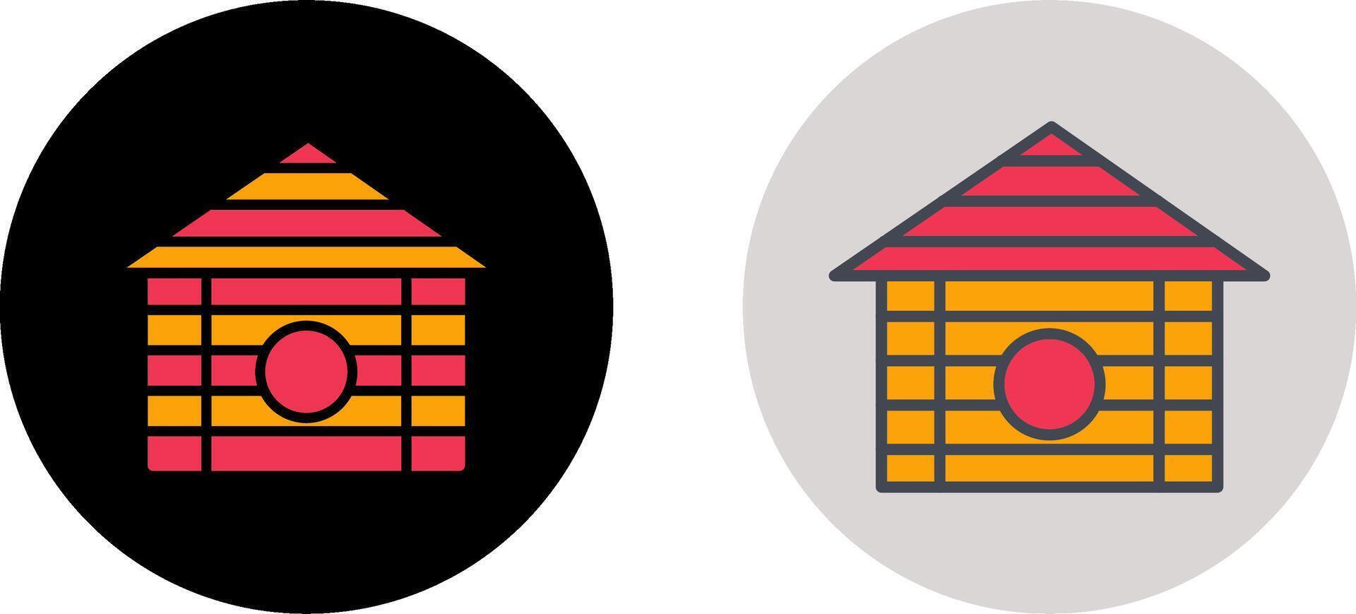 Wood Cabin Icon Design vector