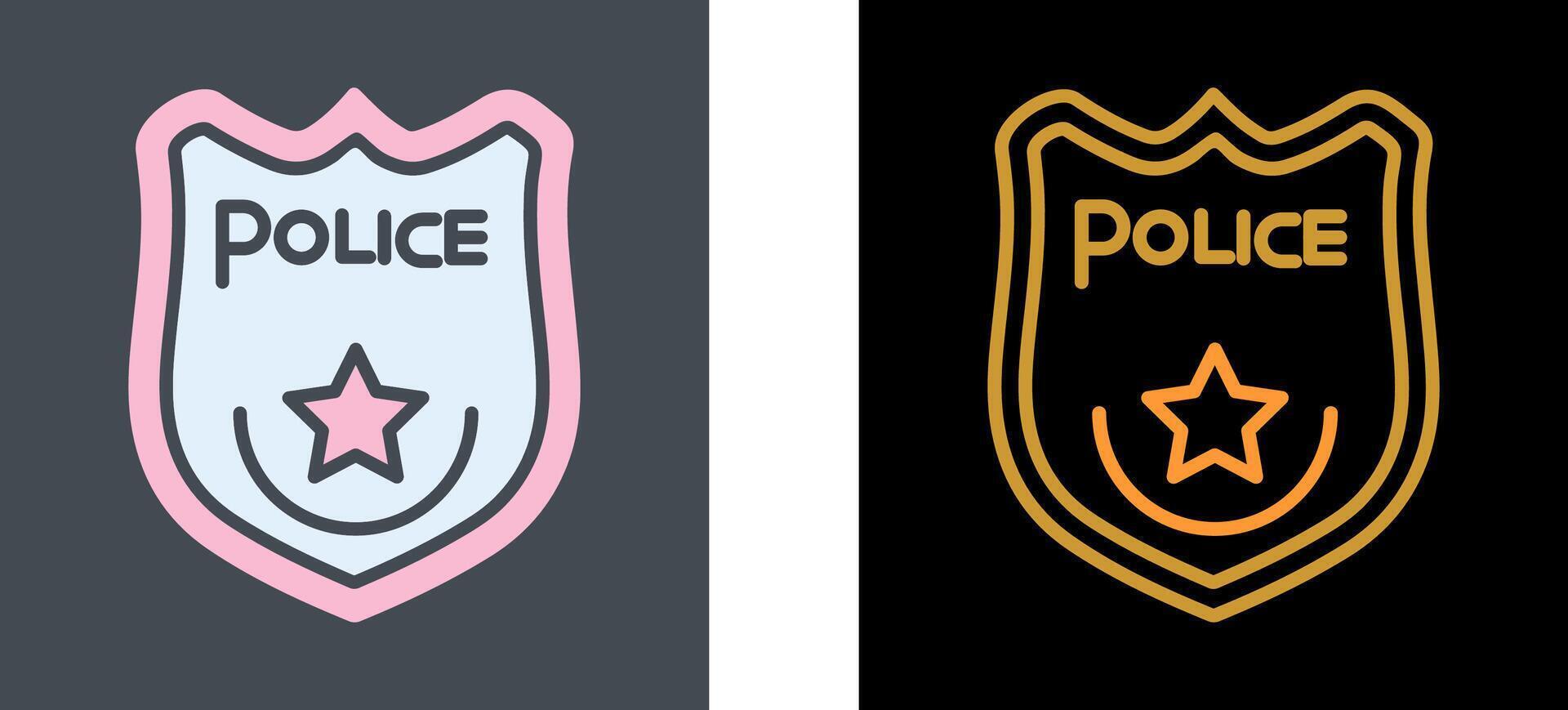 diseño de icono de placa de policía vector