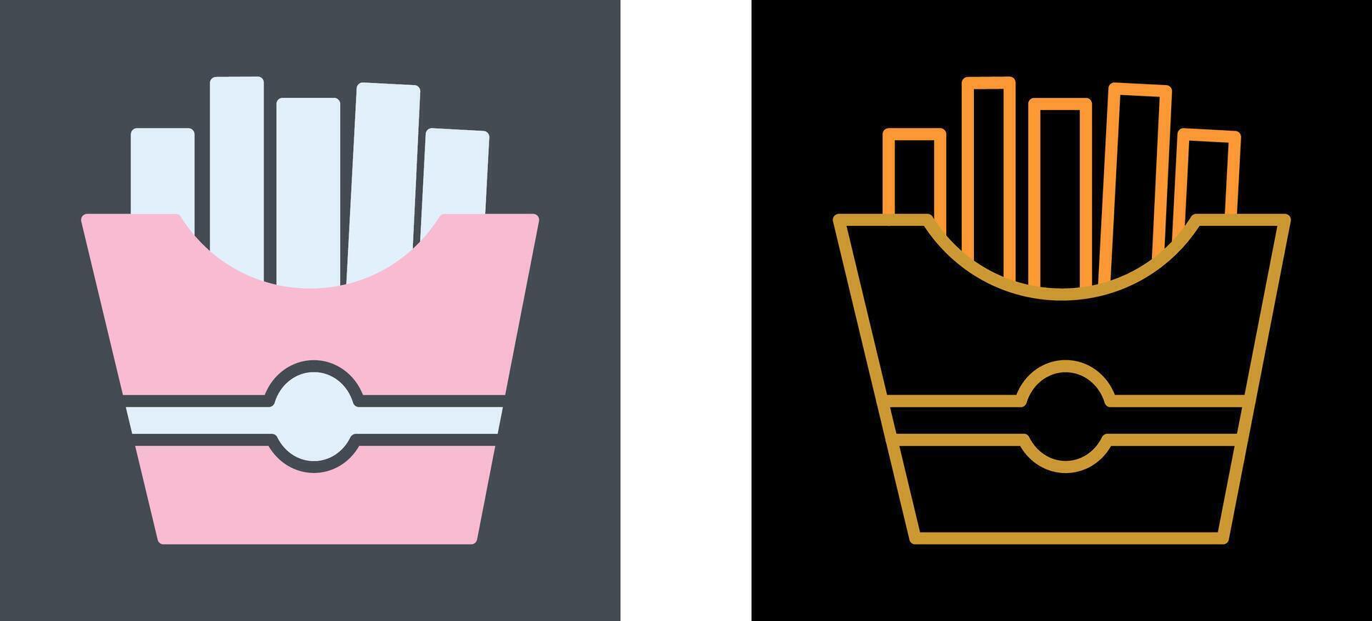 French Fries Icon Design vector