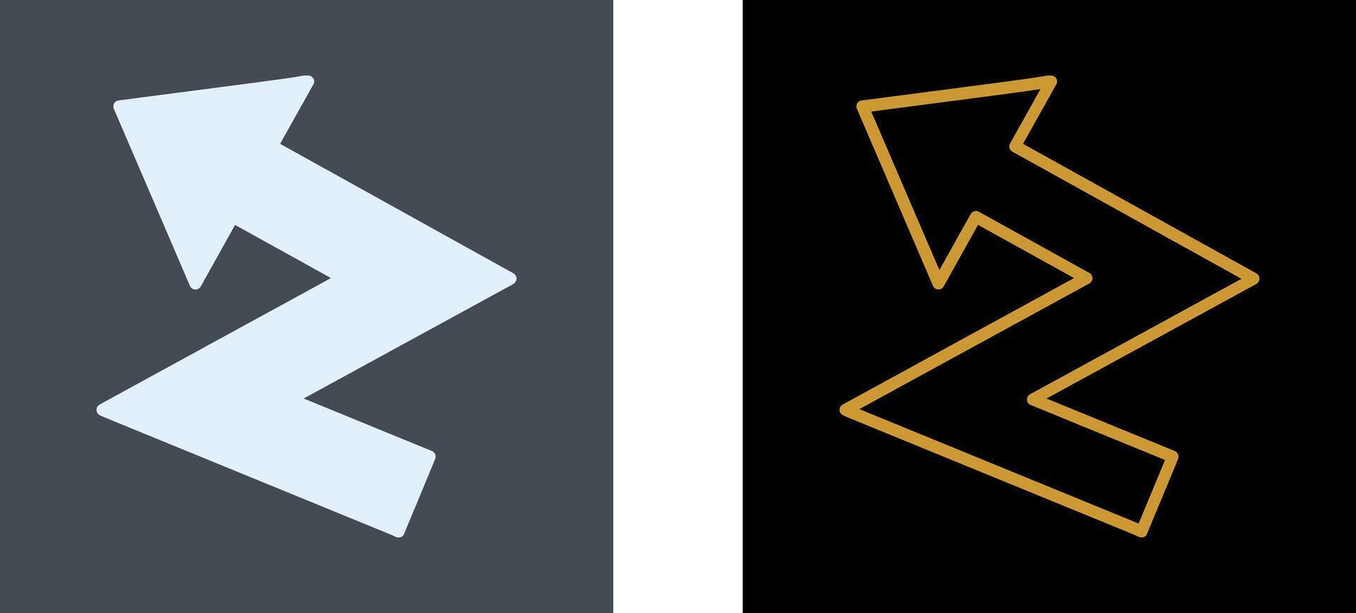 ZigZag Arrow Icon Design vector