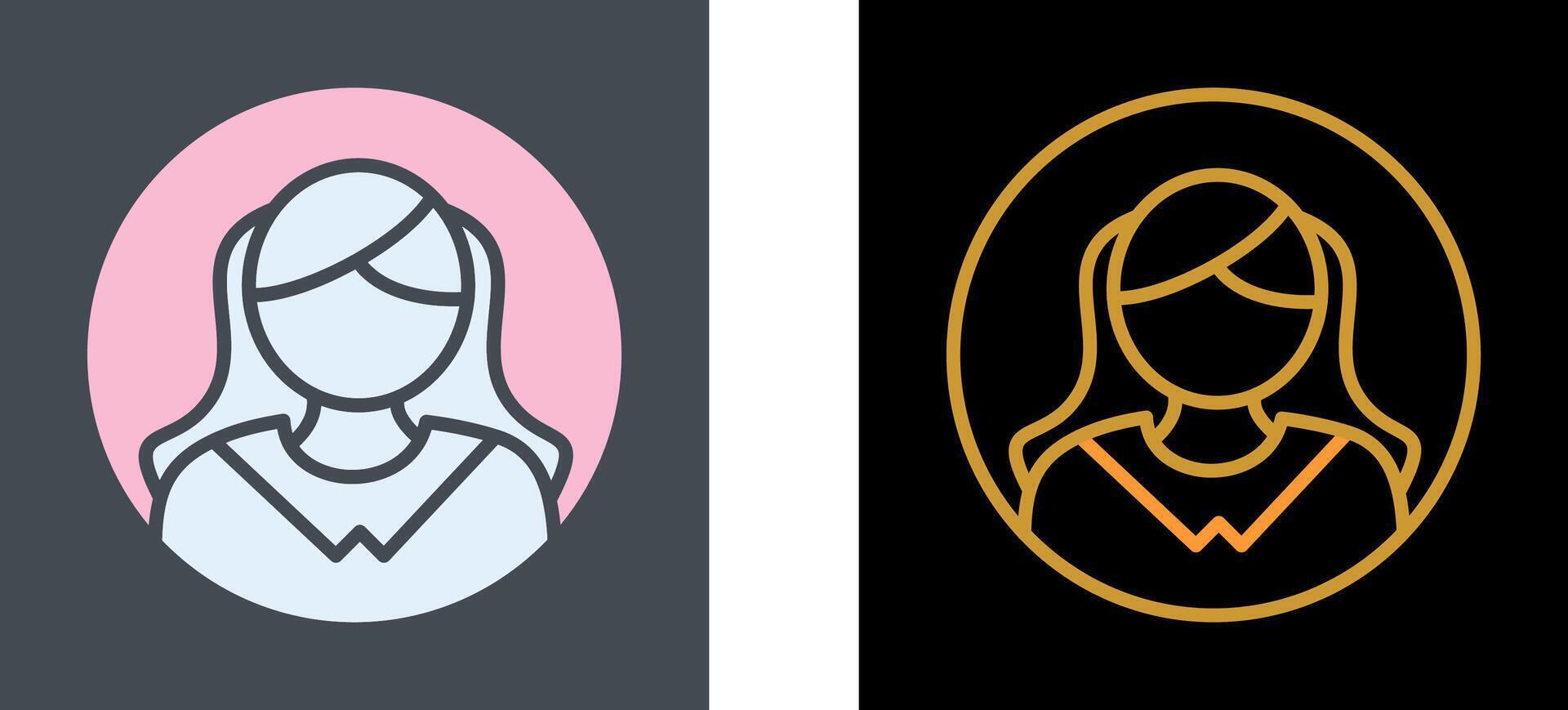 Female Profile Icon Design vector
