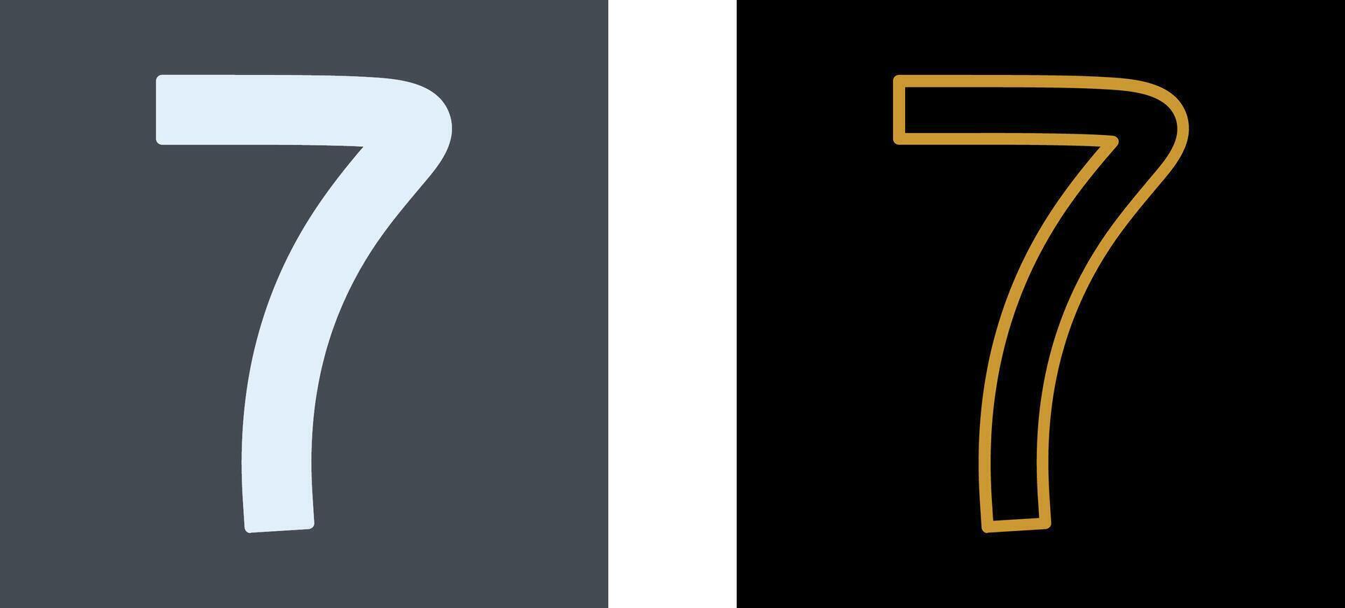 Number Seven Icon Design vector