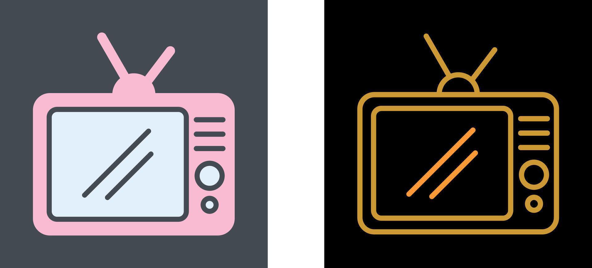 televisión conjunto icono diseño vector