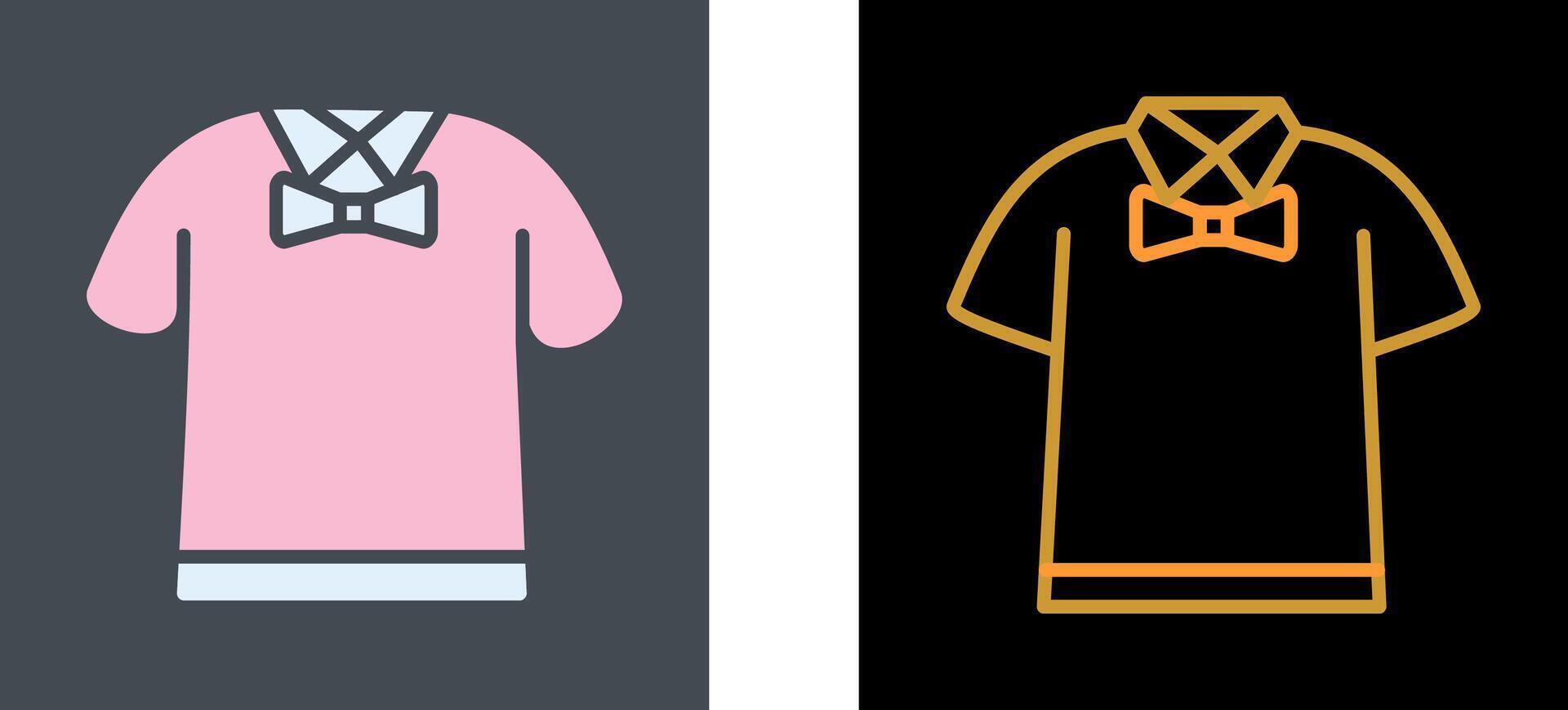 Shirt with Bow Icon Design vector
