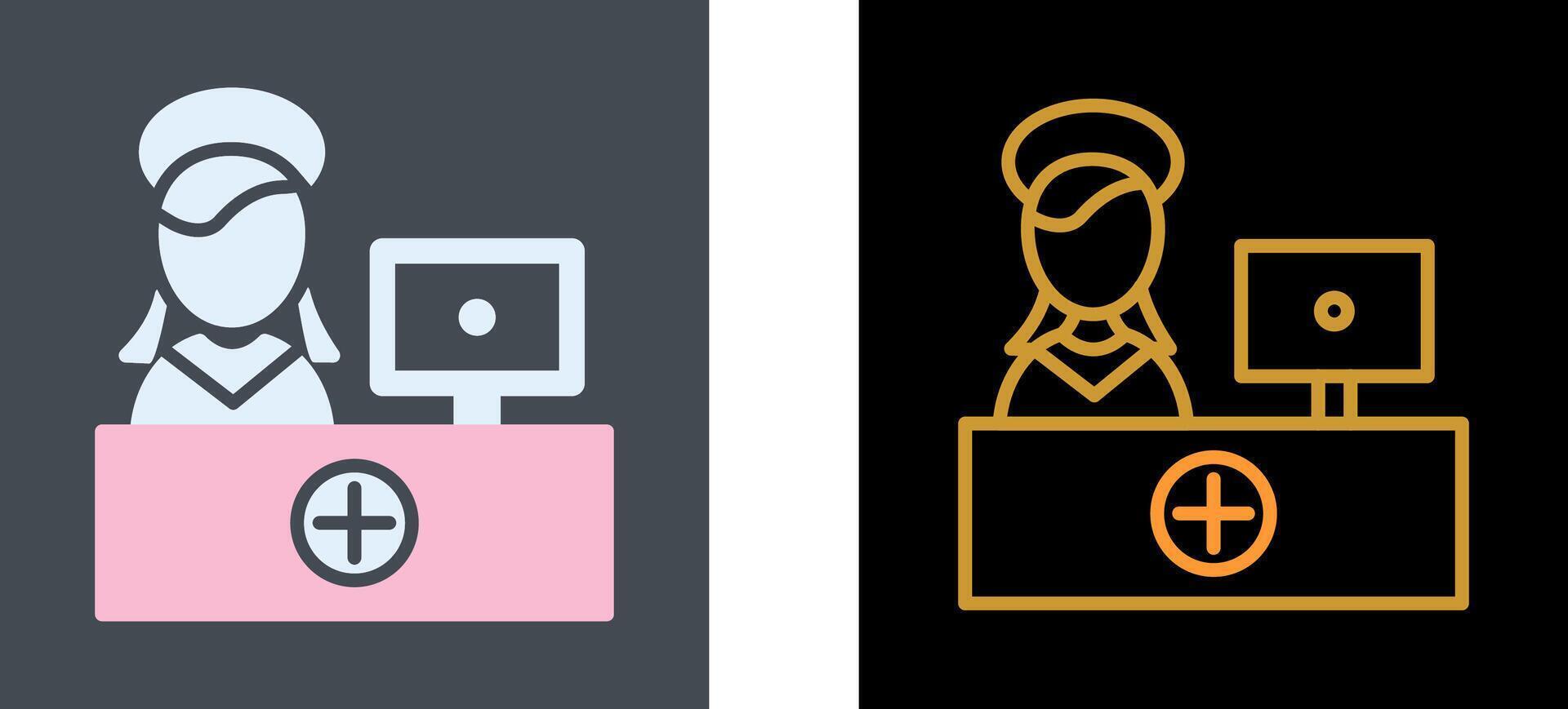 Hospital Reception Icon Design vector