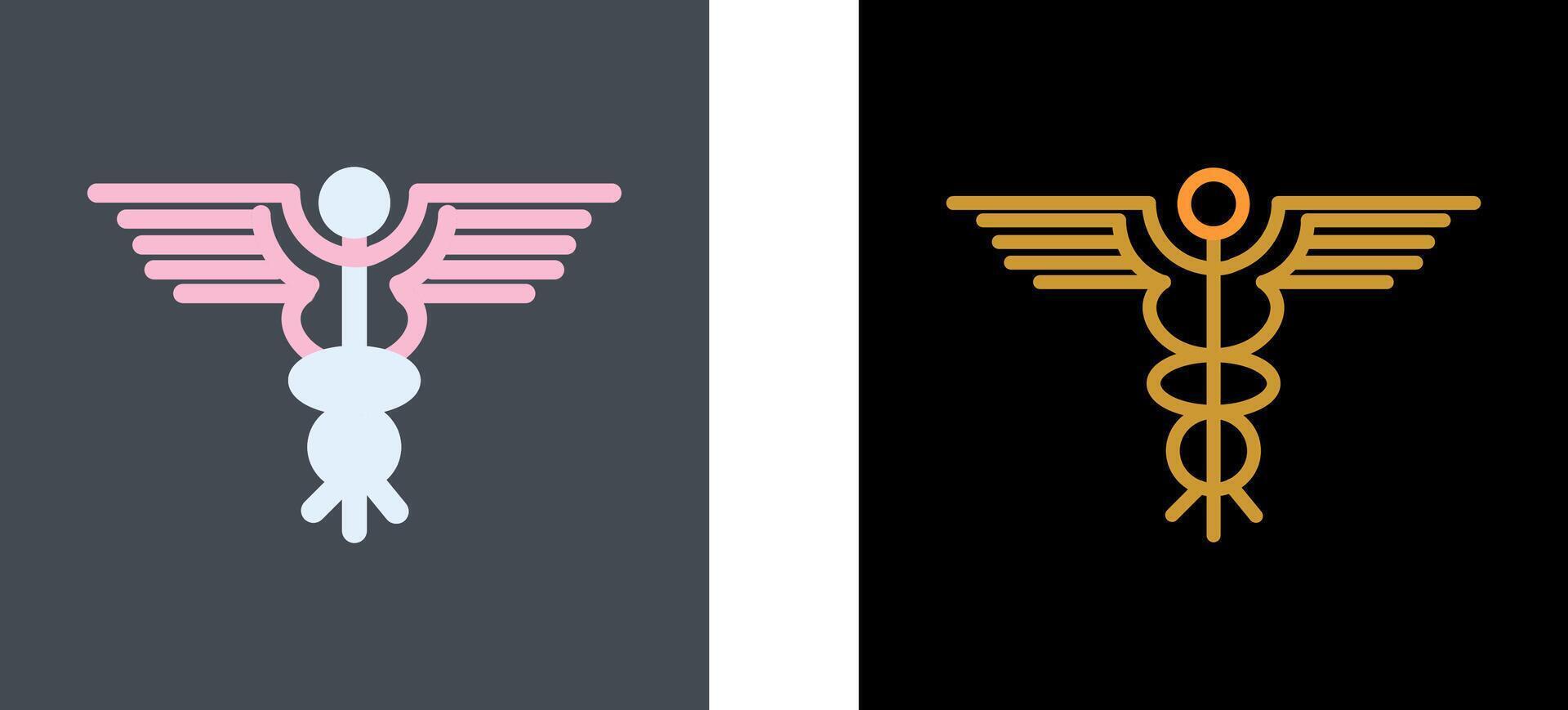 Caduceus Icon Design vector