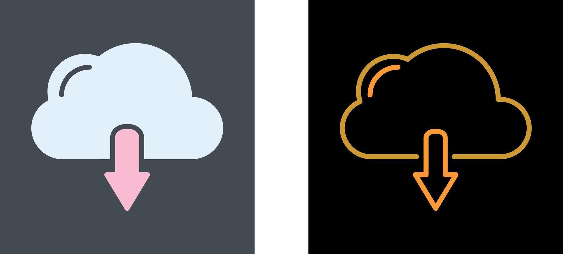 Cloud Download Icon Design vector