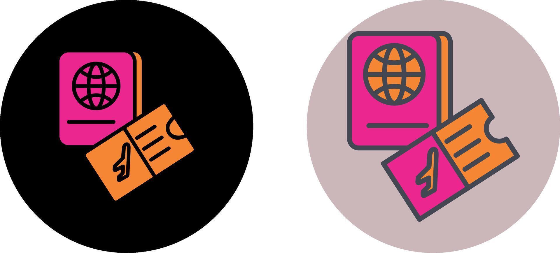 Ticket And Passport Icon Design vector