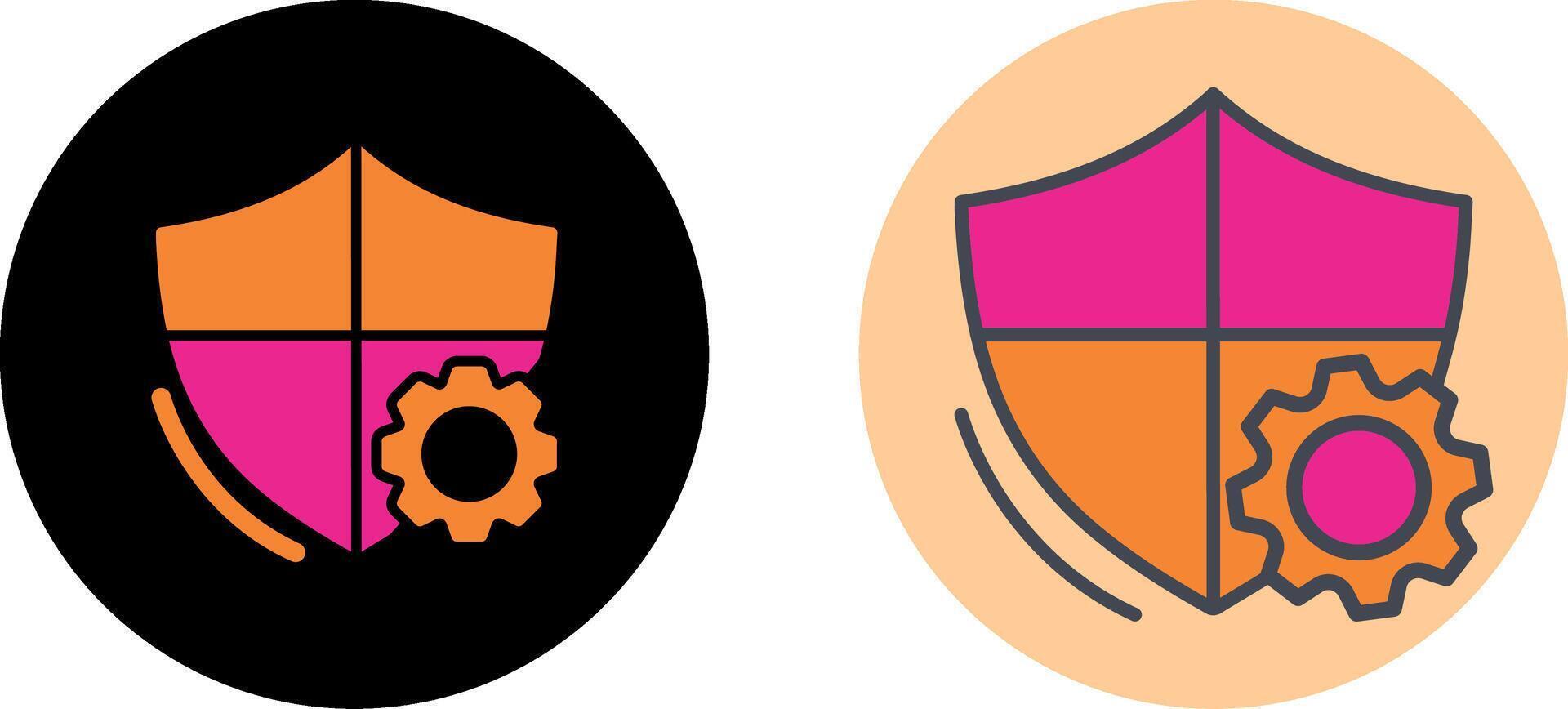 Shield Settings Icon Design vector