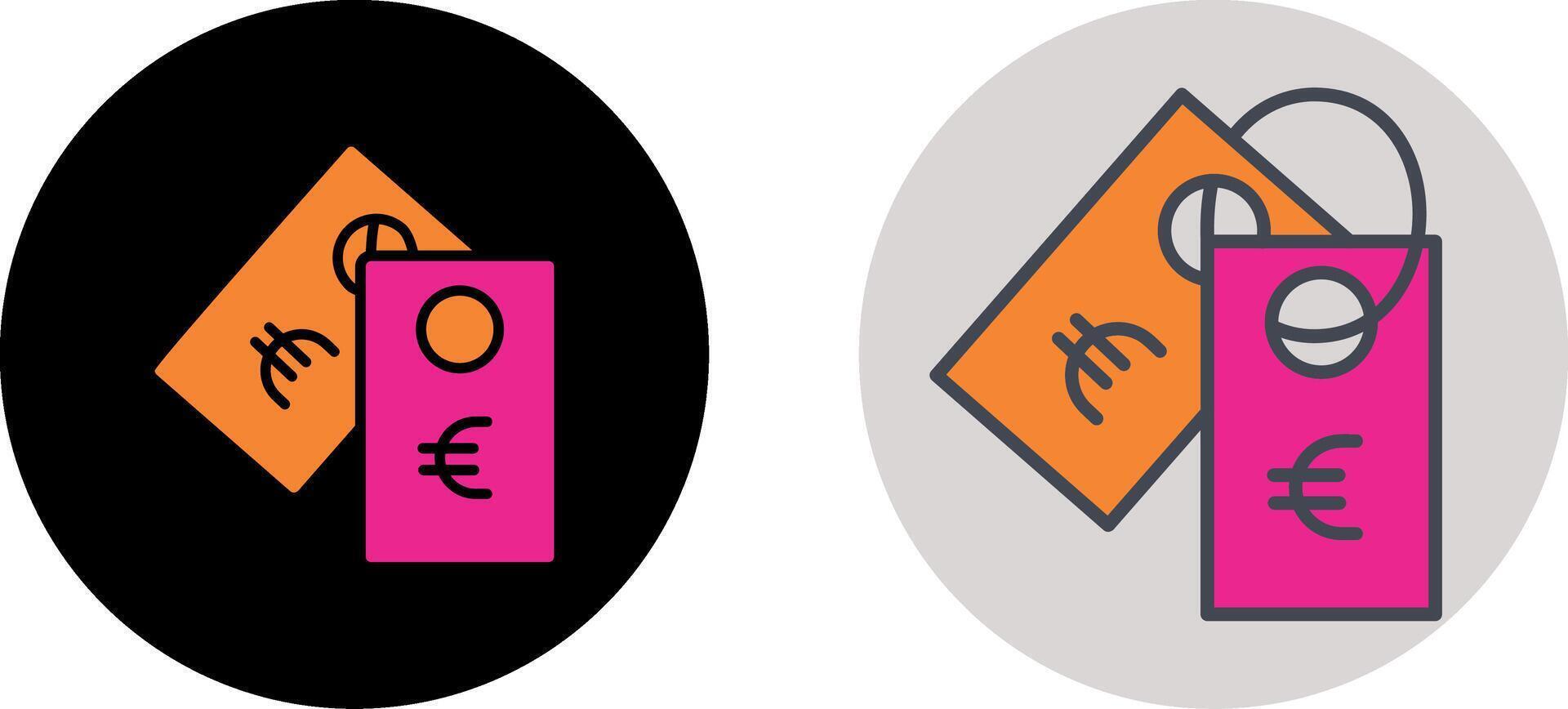 euro etiqueta icono diseño vector