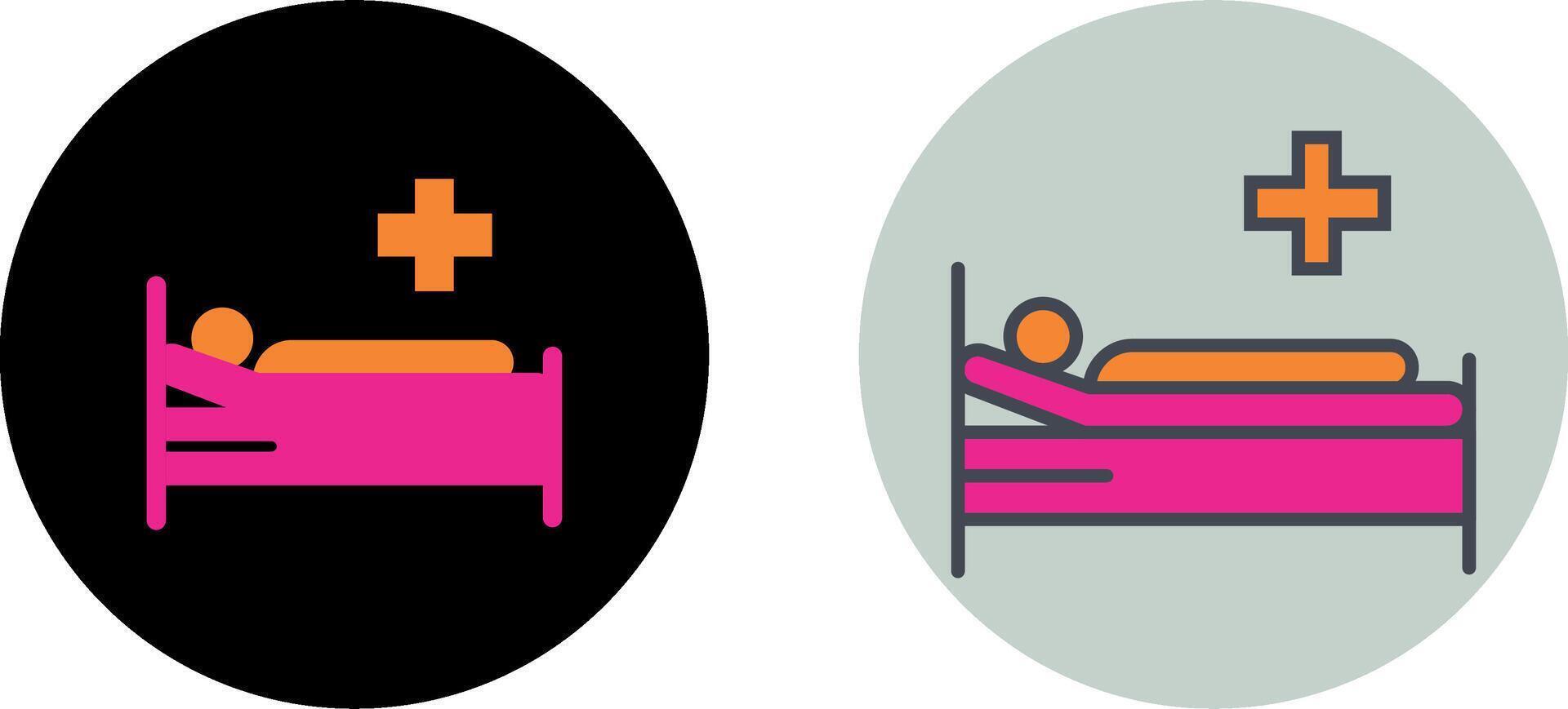 paciente cama icono diseño vector