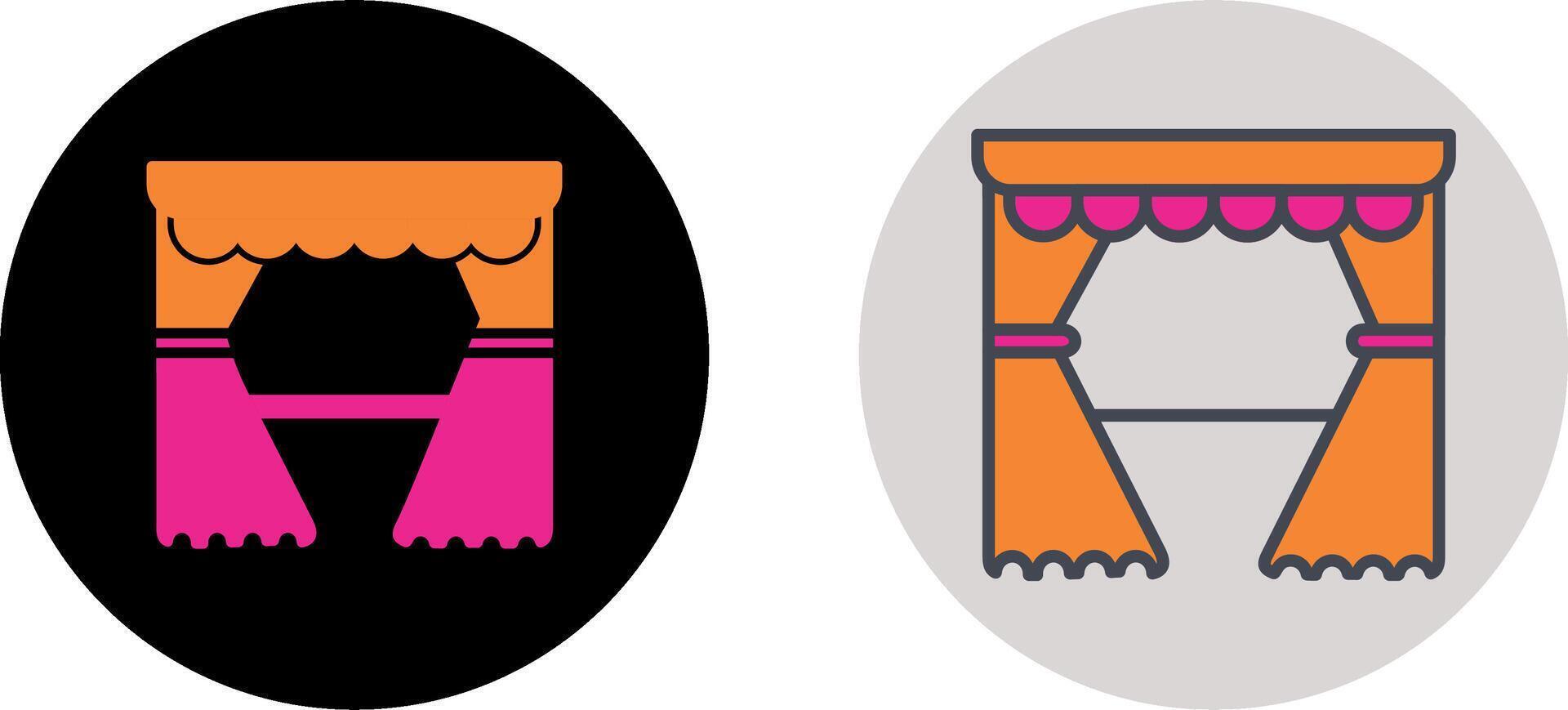 Curtains Icon Design vector