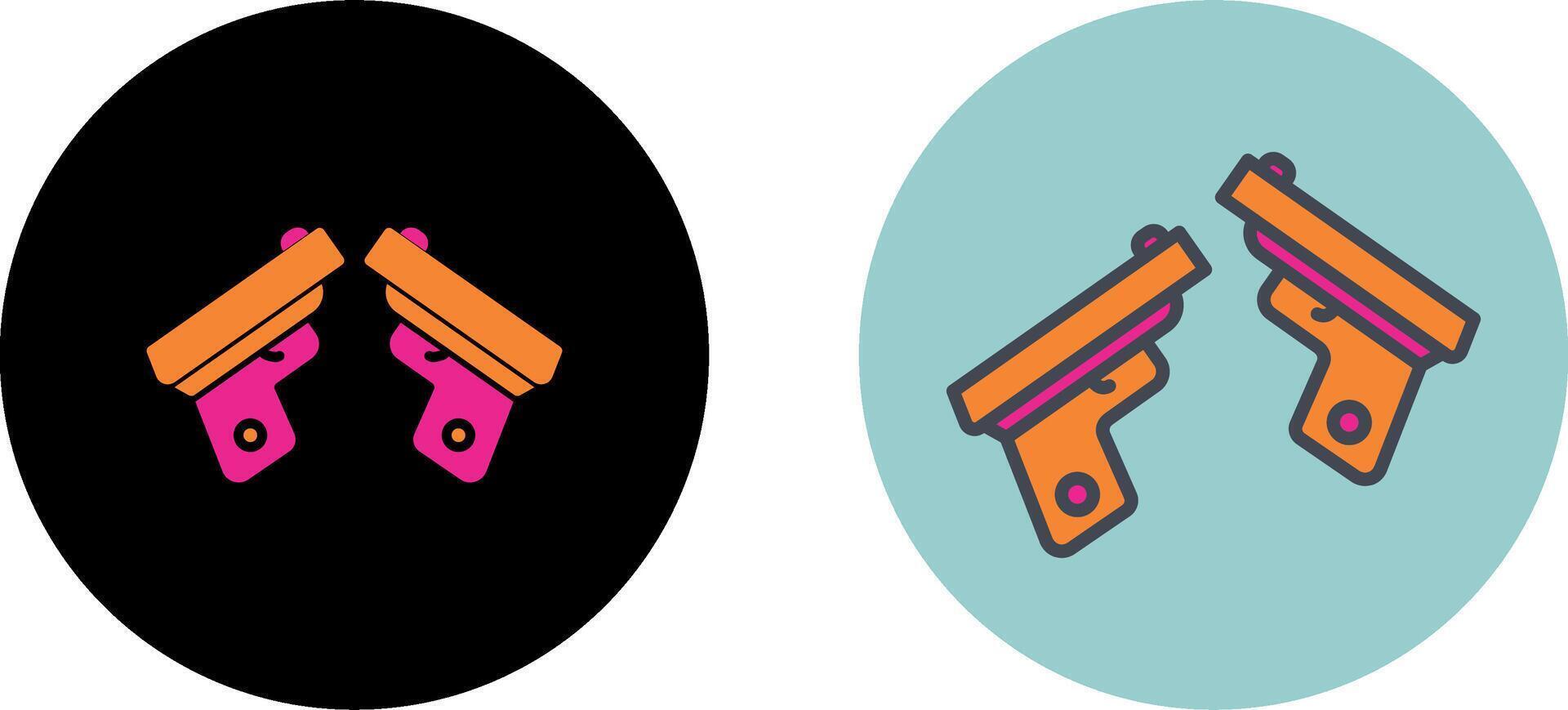 Two Guns Icon Design vector