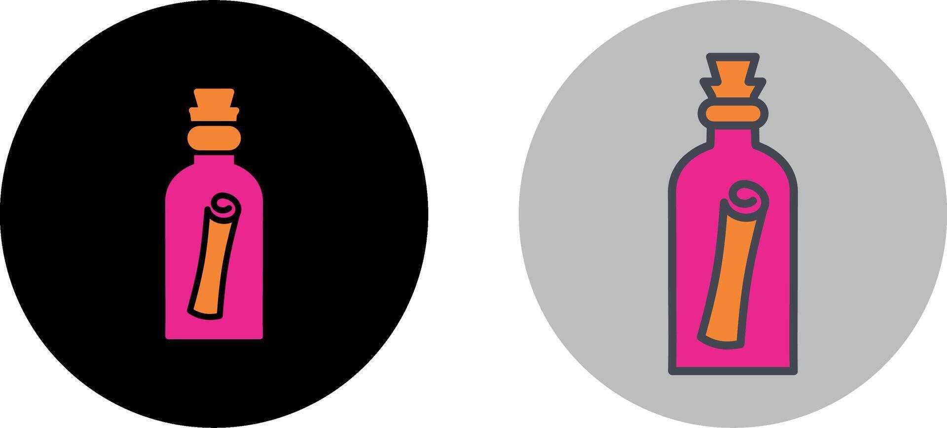 Scroll in Bottle Icon Design vector