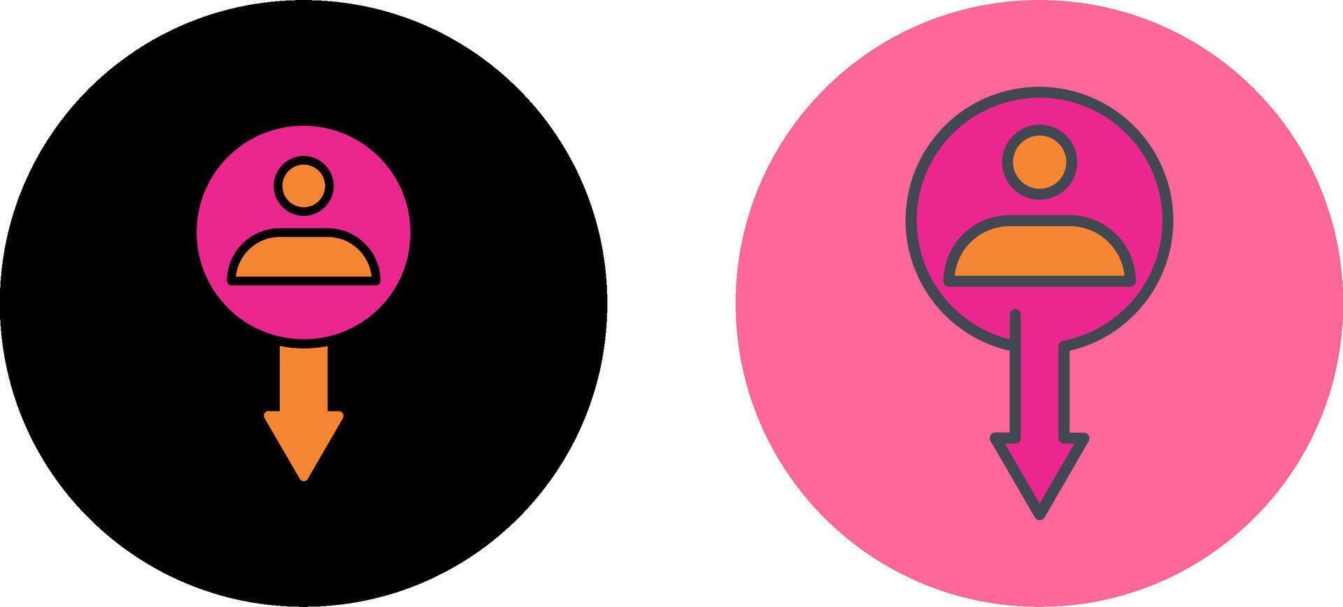 User Down Icon Design vector