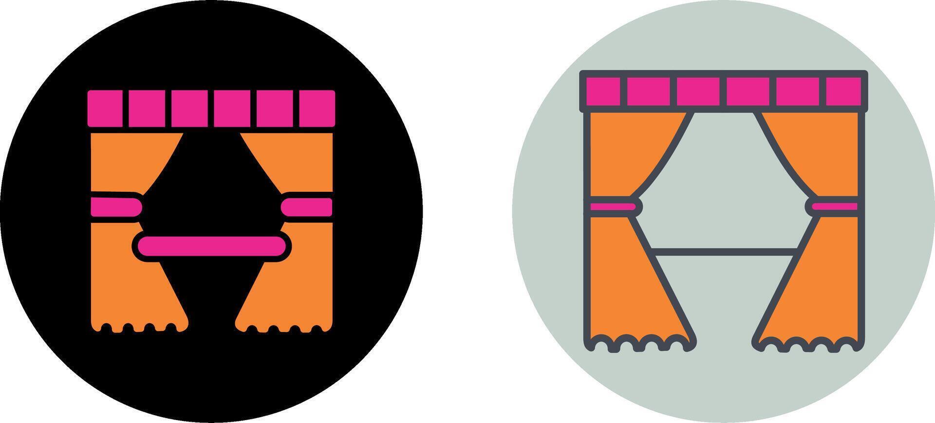 Curtain Icon Design vector