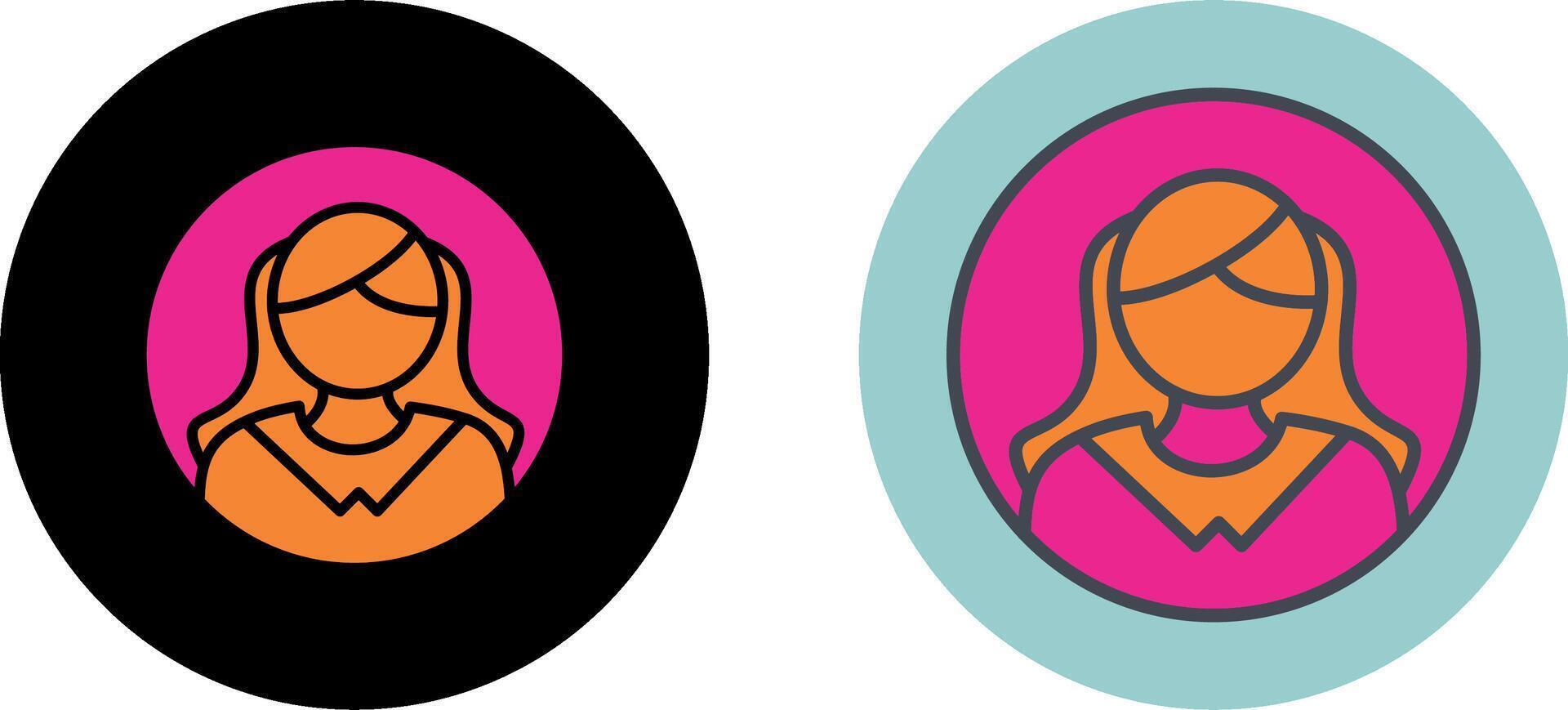 Female Profile Icon Design vector