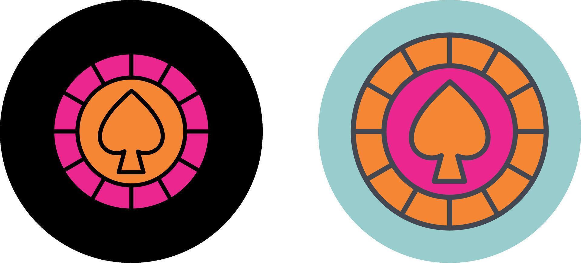 Spade Chip Icon Design vector