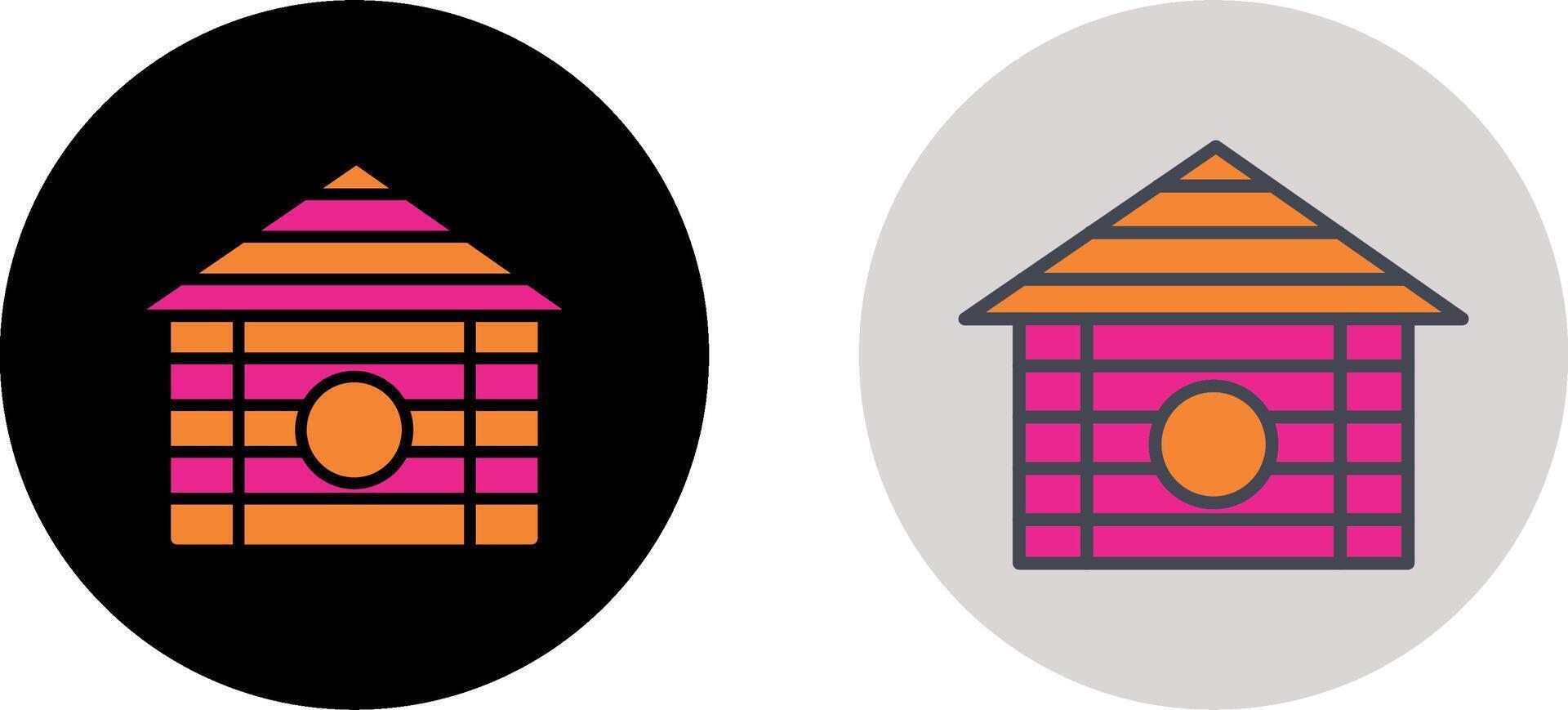 Wood Cabin Icon Design vector
