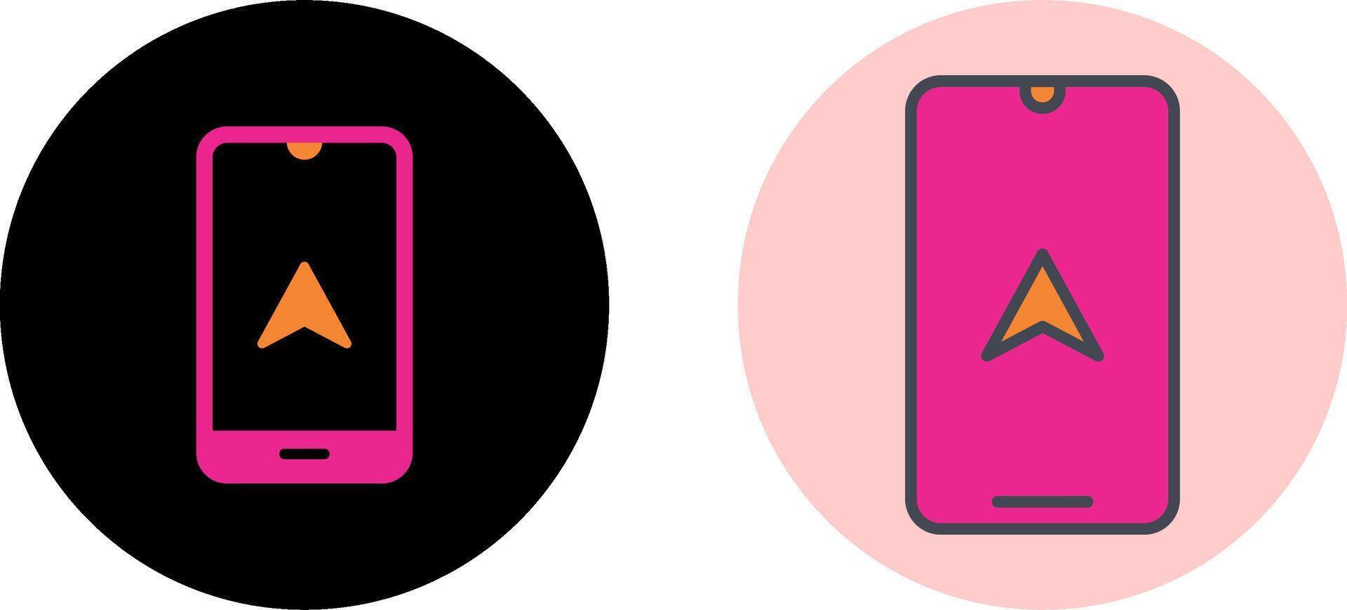 Mobile GPS Icon Design vector