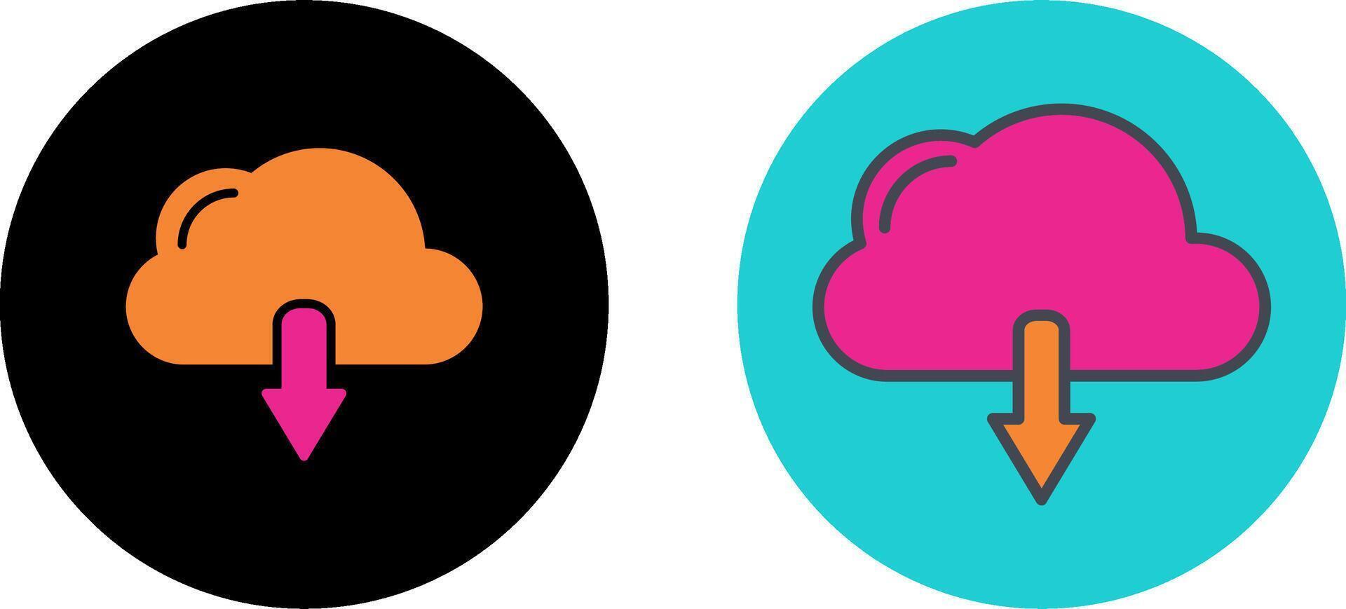 diseño de icono de descarga en la nube vector