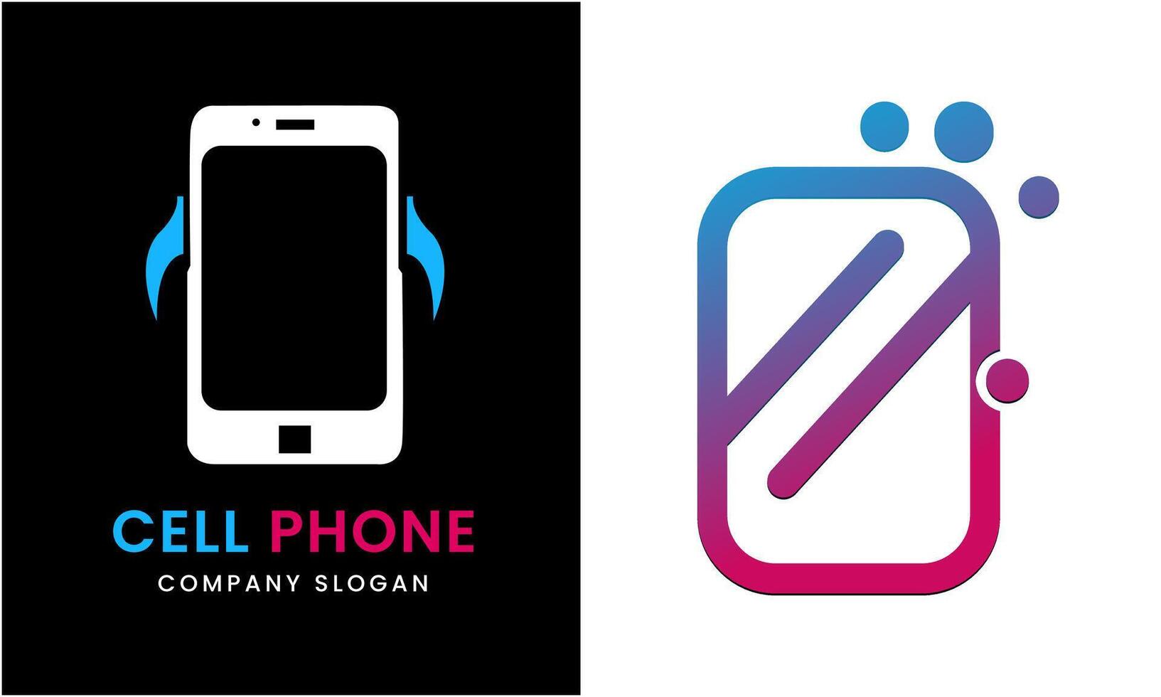 unique minimalist mobile phone icon design concept template vector
