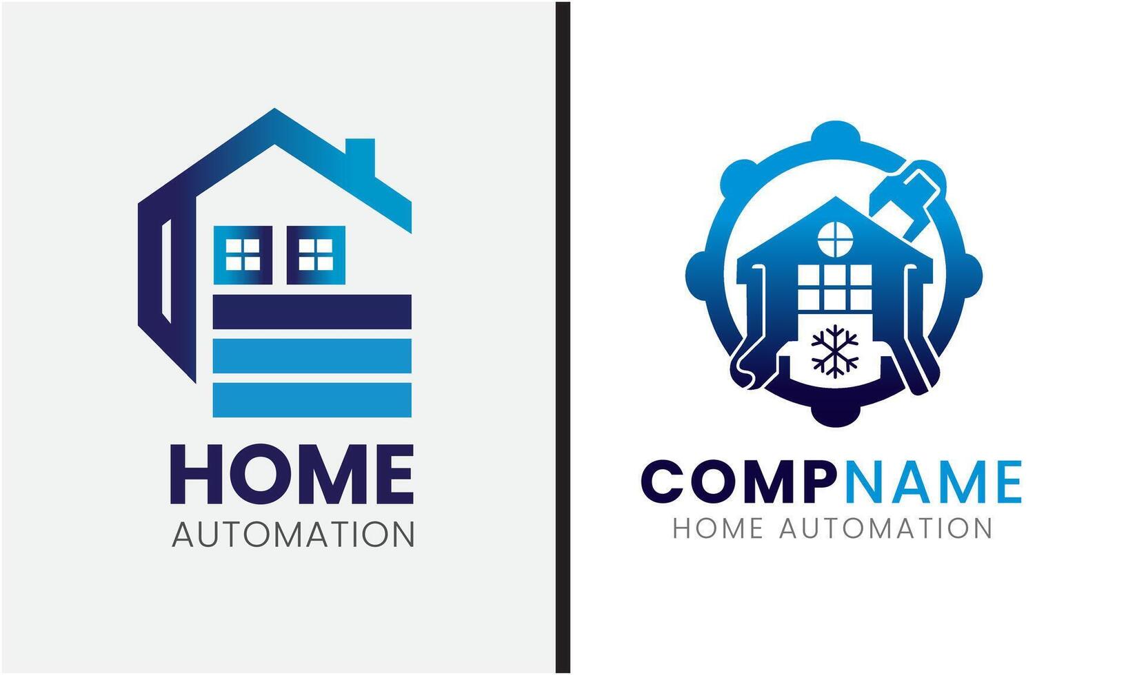 Home automation technology electronic digital internet smart building logo icon template design vector