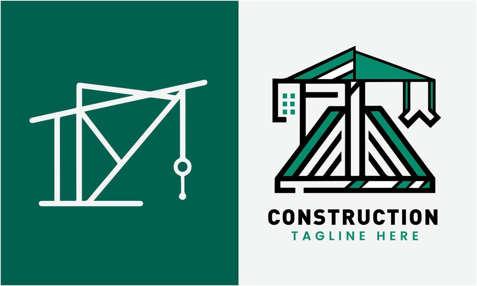 Construction minimalist building logo icon template idea vector