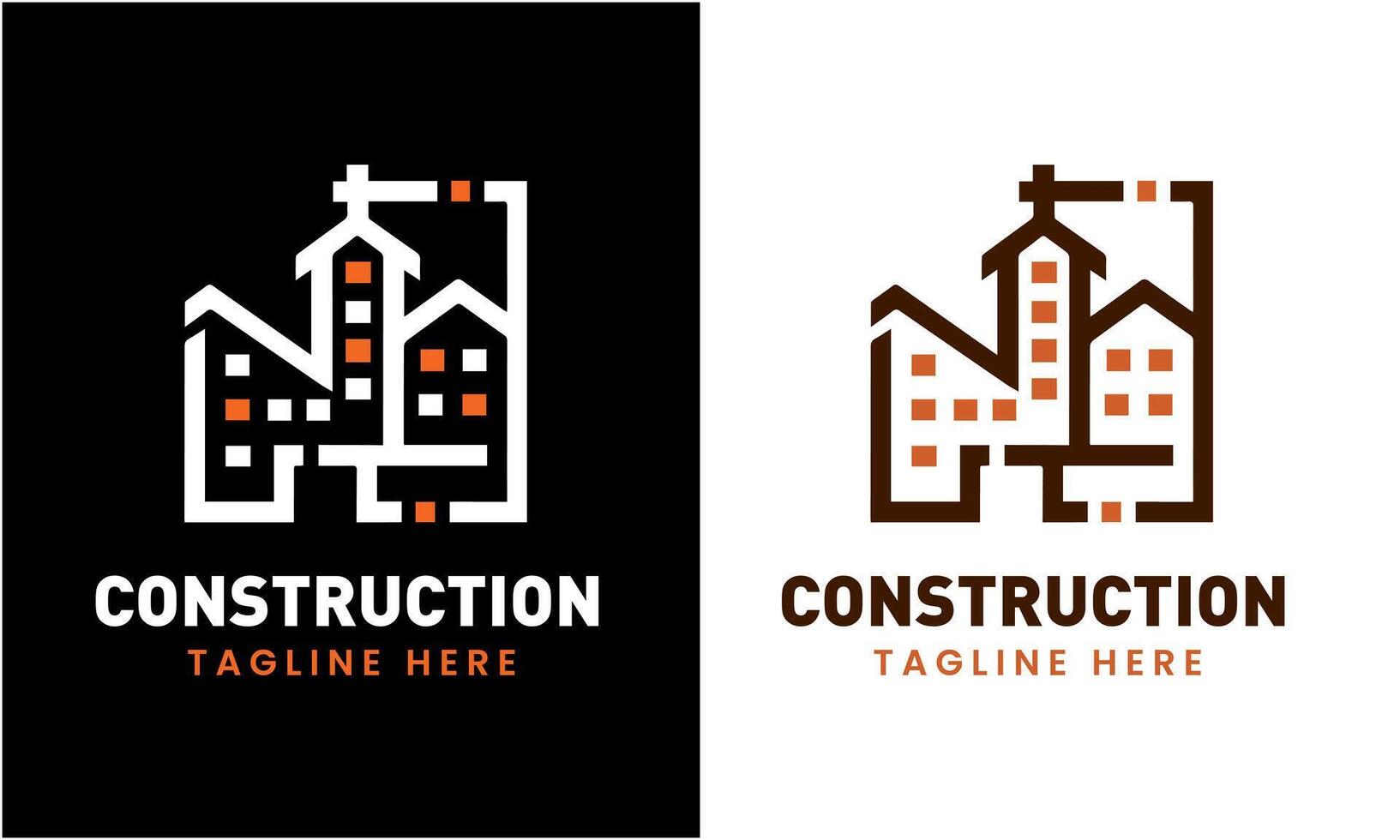 Construction minimalist building logo icon template idea vector