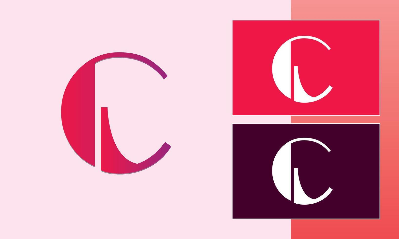 C initial letter logo icon vector