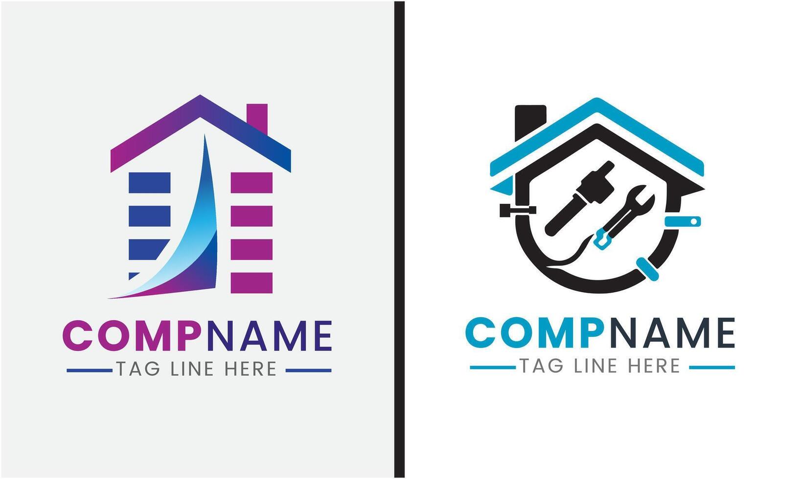 Home automation technology electronic digital internet smart building logo icon template design vector