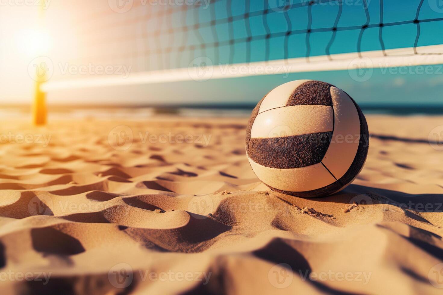 AI generated Beach Vibes Volleyball Fun in the Sun. created with Generative AI photo