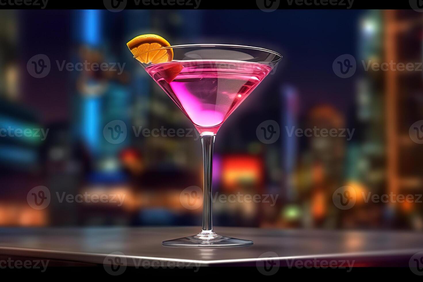 AI generated Classic Cosmopolitan A Timeless Glass of Elegance and Style for Cocktail Enthusiasts. created with Generative AI photo