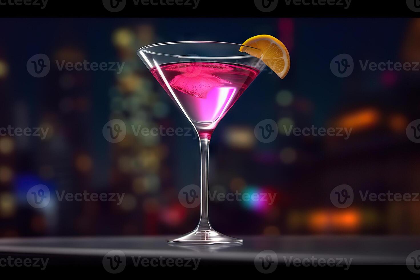 AI generated Classic Cosmopolitan A Timeless Glass of Elegance and Style for Cocktail Enthusiasts. created with Generative AI photo