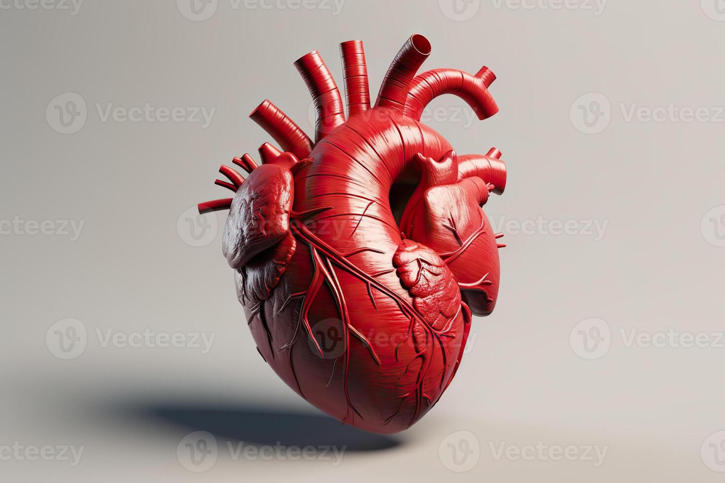 AI generated Anatomical Red Heart Illustration A Depiction of the Intricate Human Organ. created with Generative AI photo