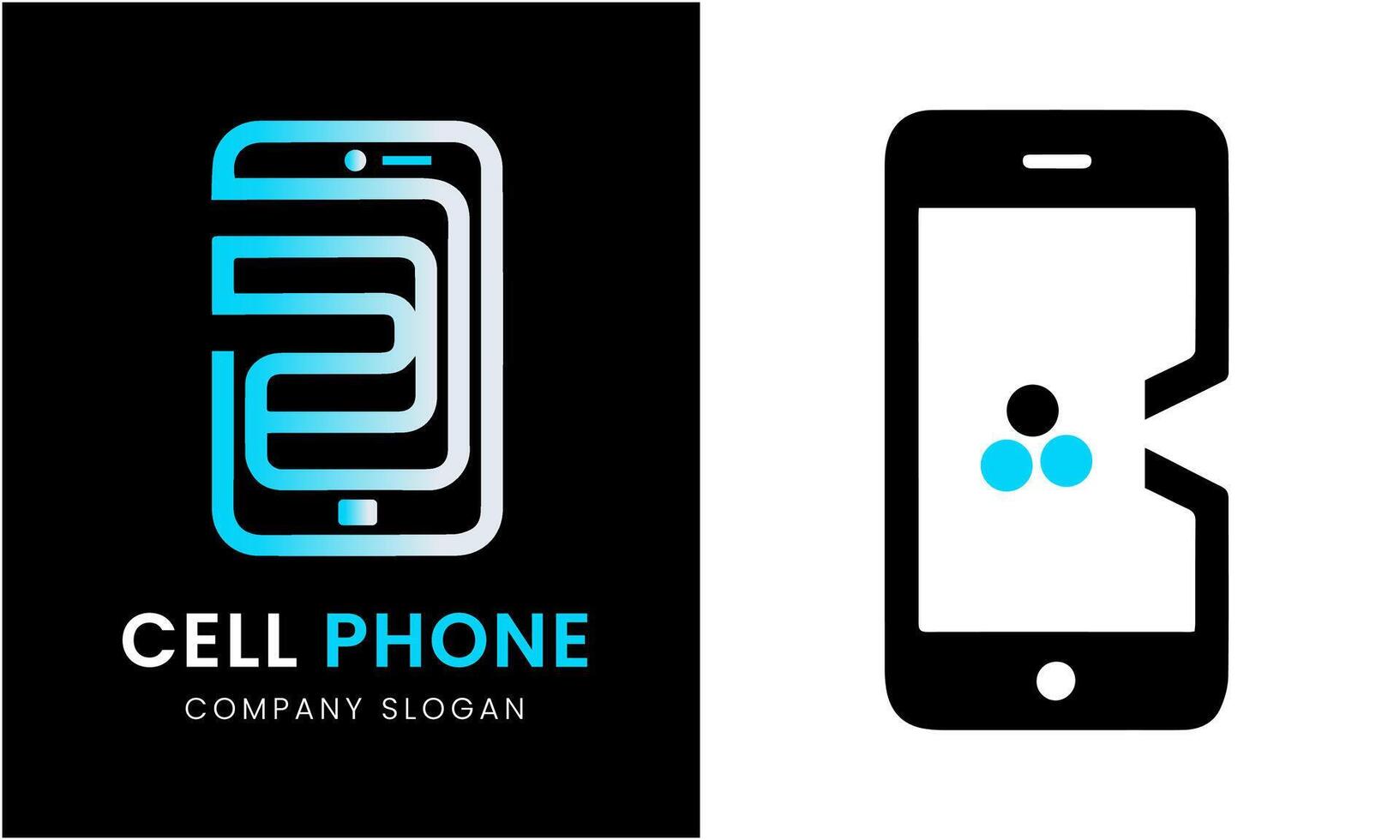 unique minimalist mobile phone icon design concept template vector