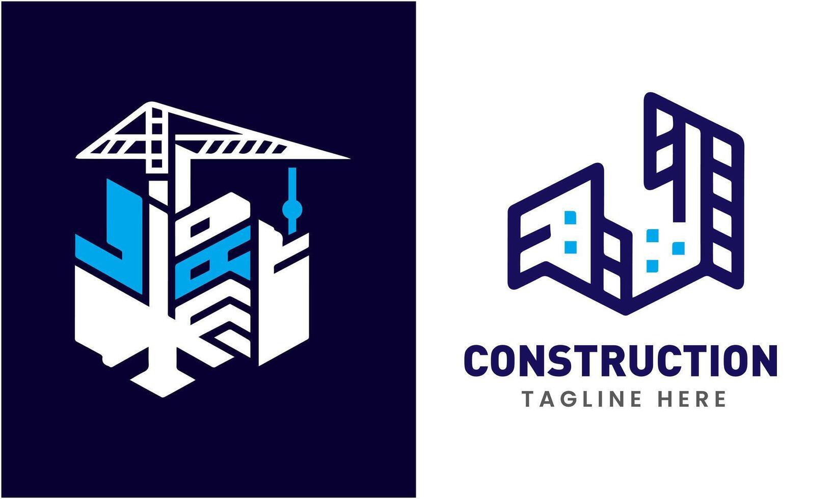 construcción minimalista edificio logo icono modelo idea vector