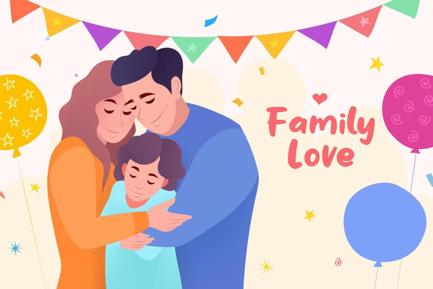 horizontal ilustración para internacional día de familias vector