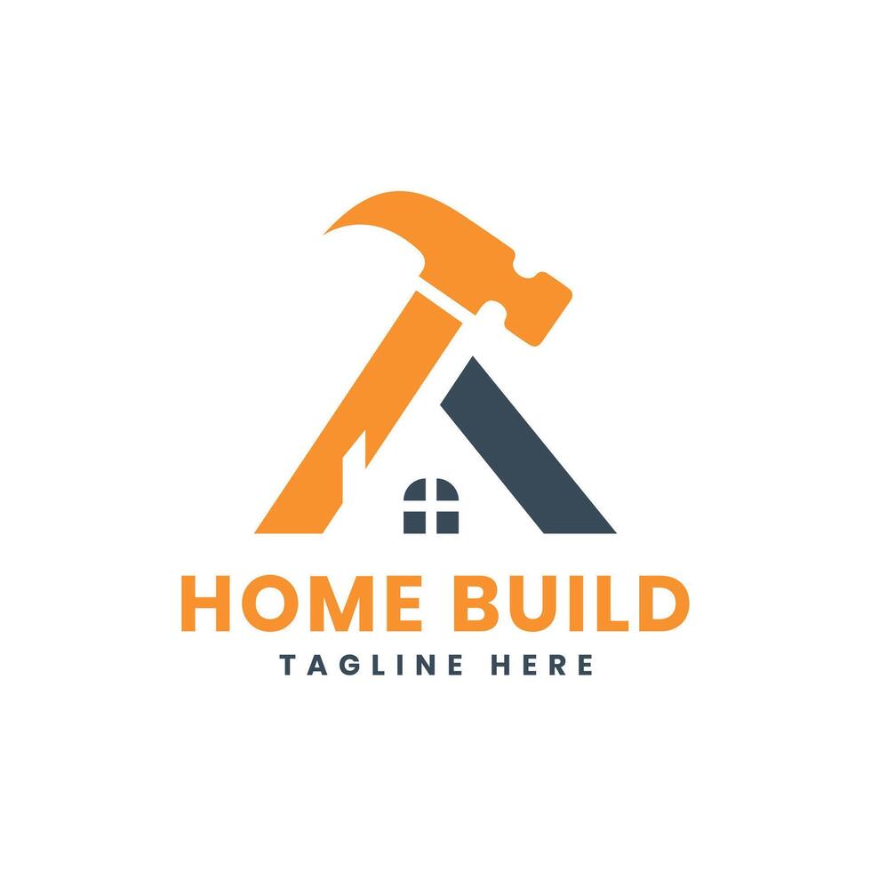 Home Builder Logo design Creative Home Hammer template vector